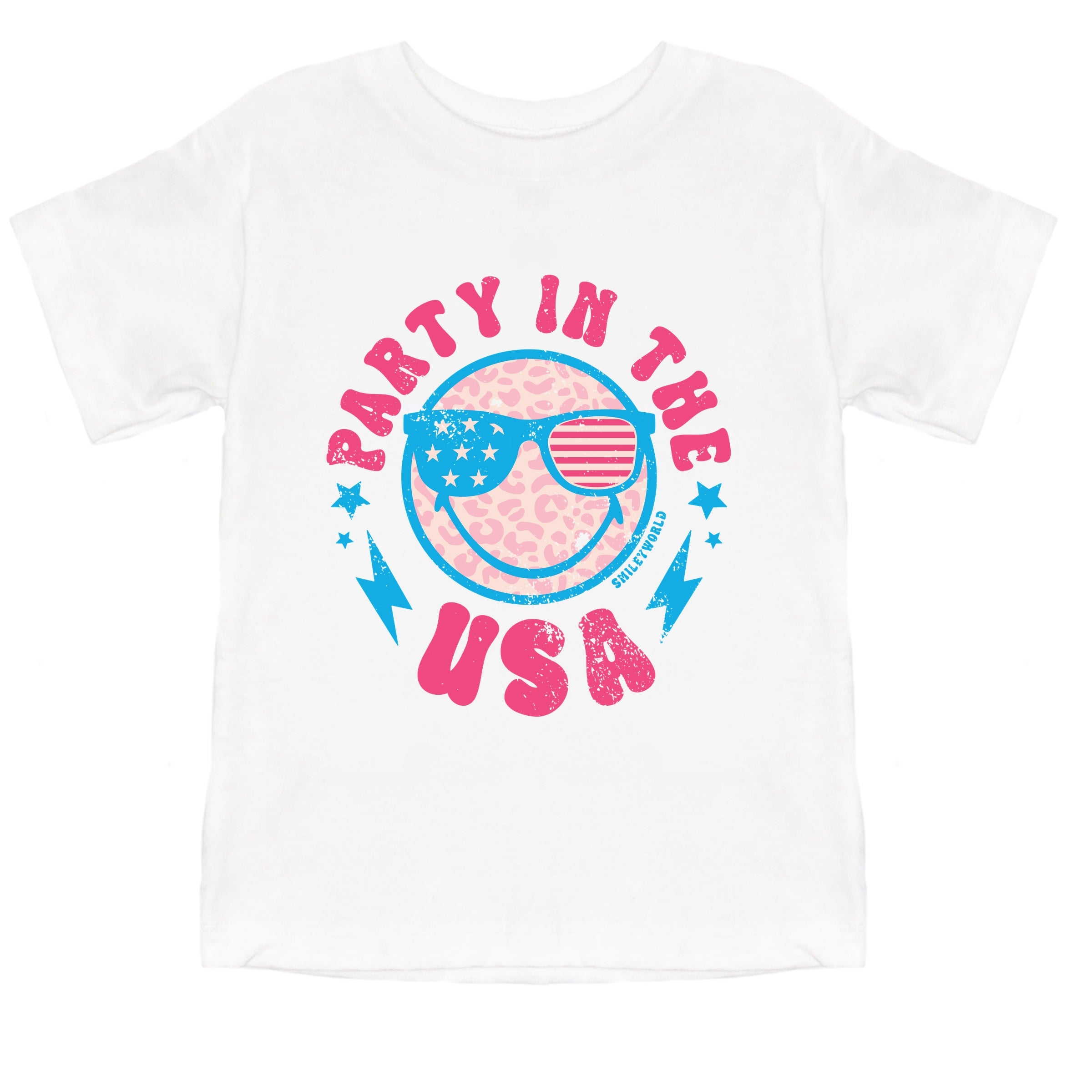 SmileyWorld Party In The USA - Toddler Short Sleeve Graphic T-Shirt