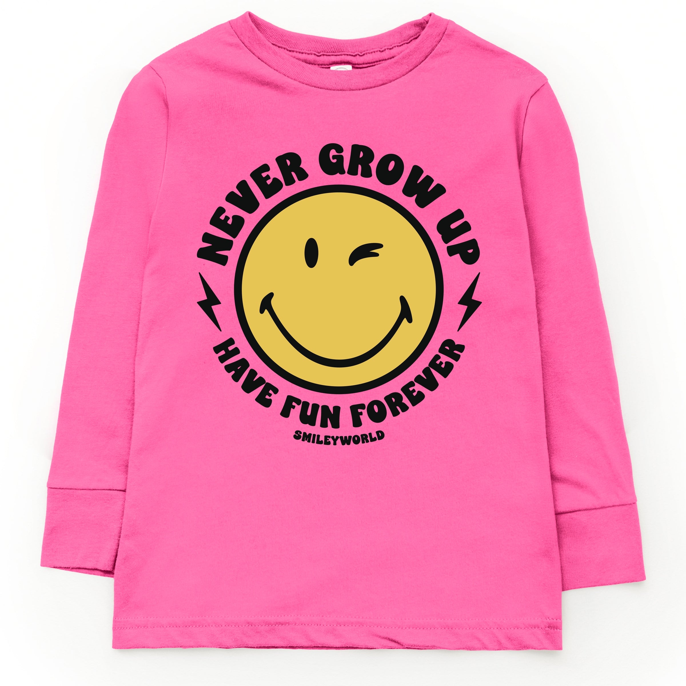 SmileyWorld Never Grow Up - Toddler Long Sleeve Graphic Tee