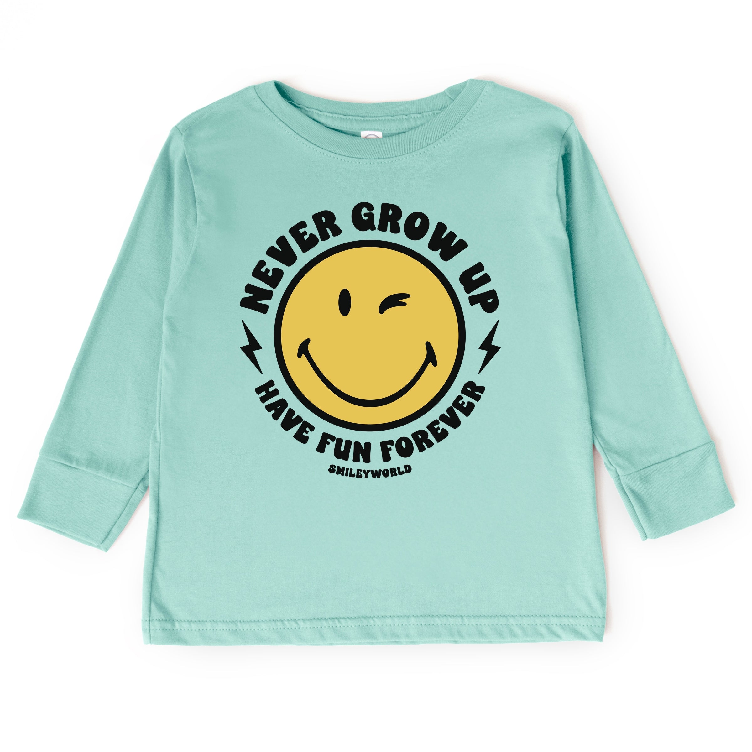 SmileyWorld Never Grow Up - Toddler Long Sleeve Graphic Tee