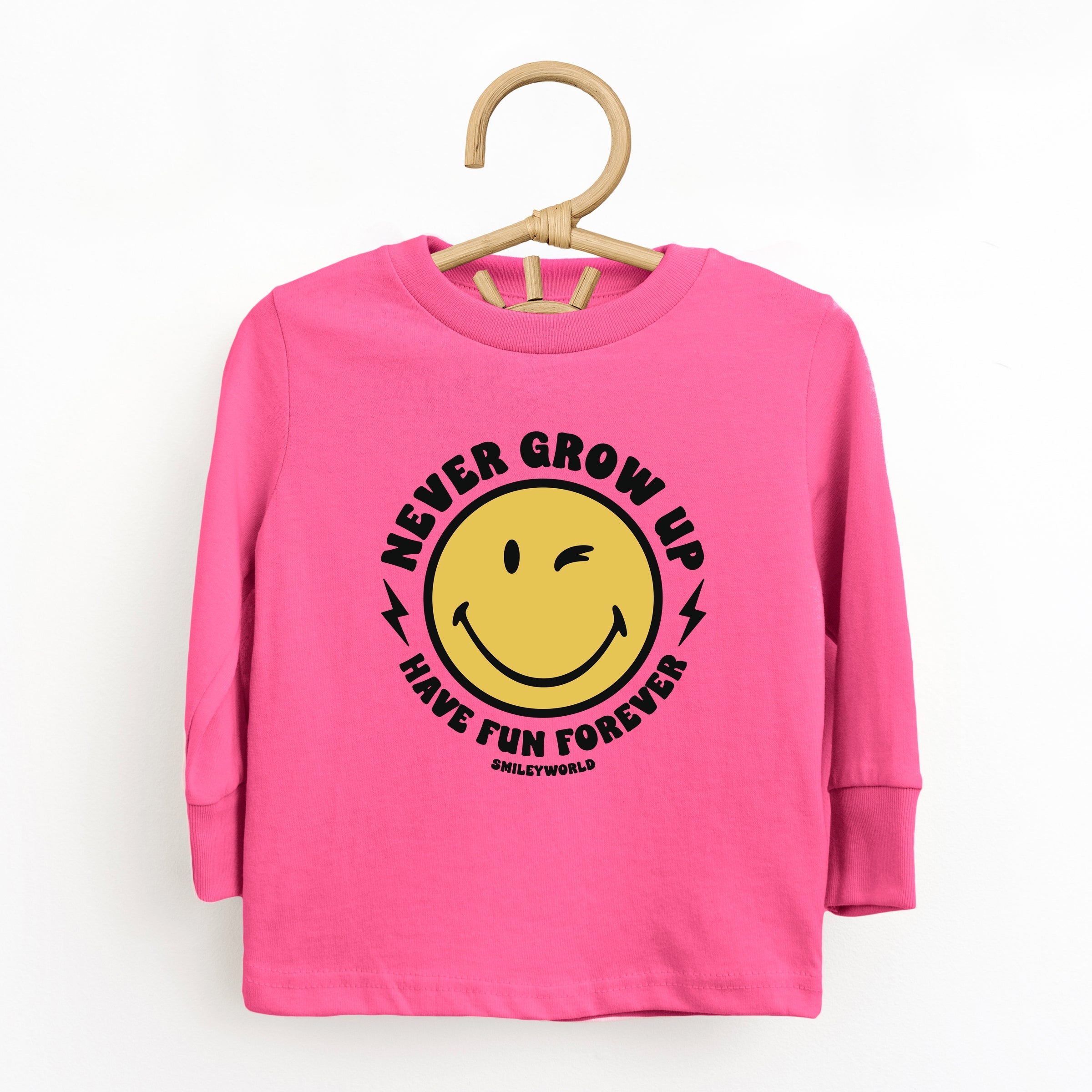 SmileyWorld Never Grow Up - Toddler Long Sleeve Graphic Tee