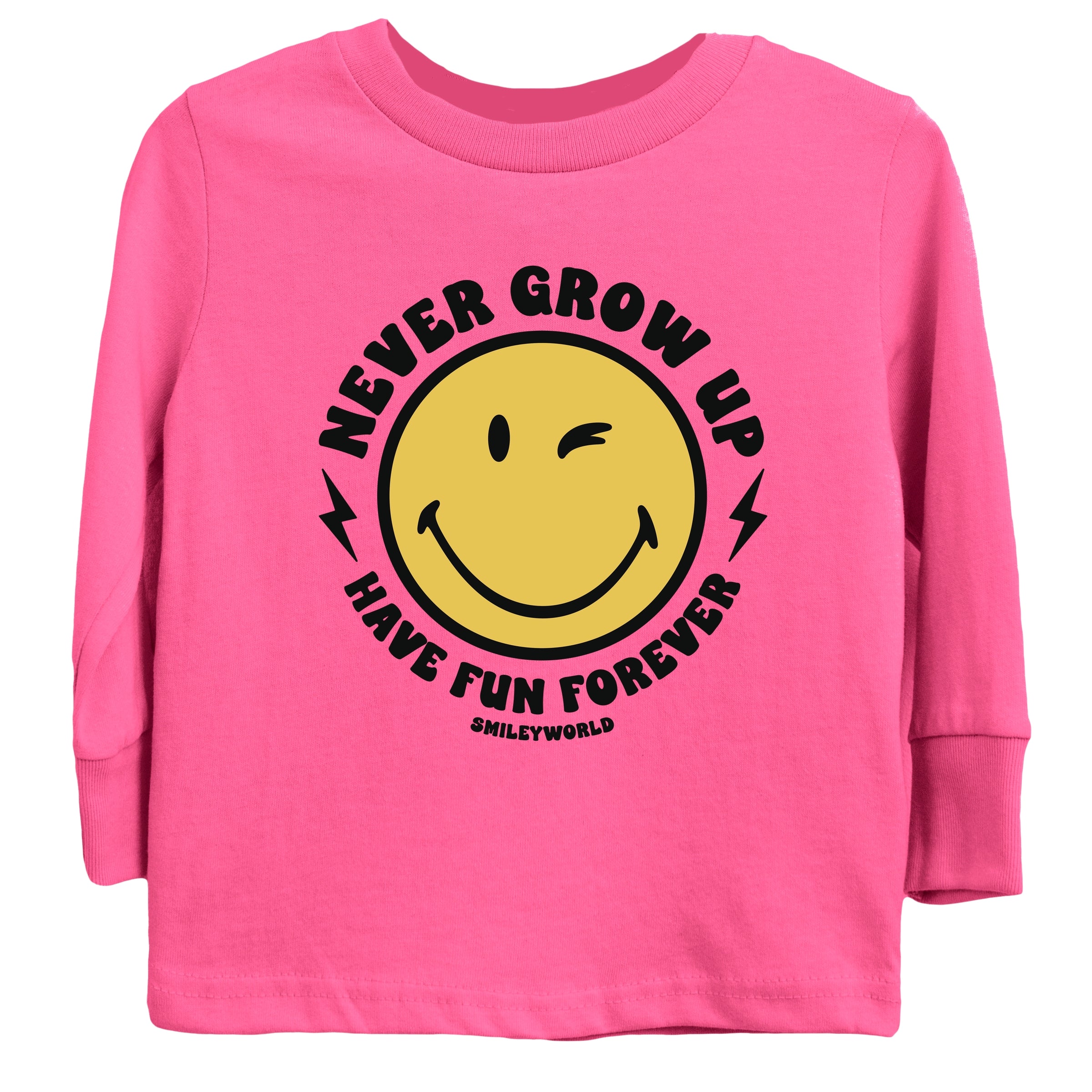 SmileyWorld Never Grow Up - Youth Long Sleeve Graphic T-Shirt