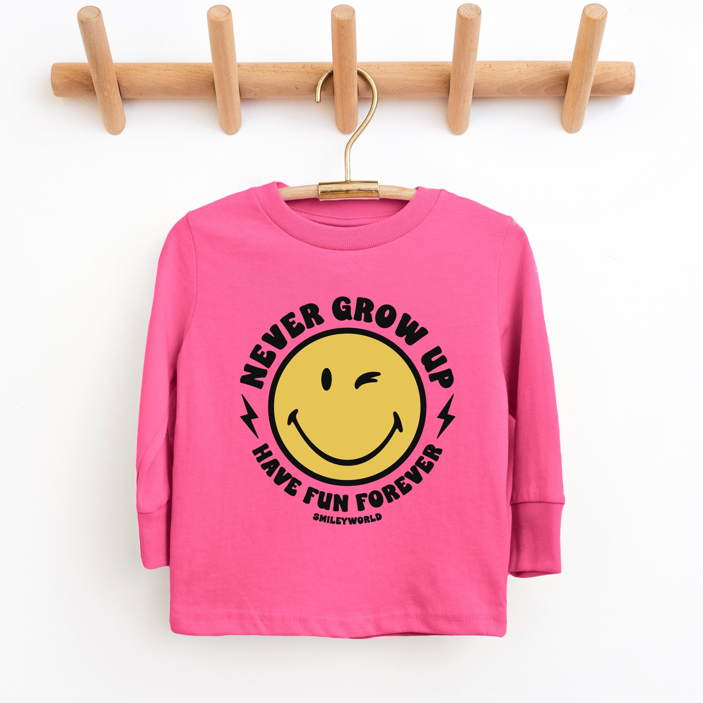 SmileyWorld Never Grow Up - Youth Long Sleeve Graphic T-Shirt