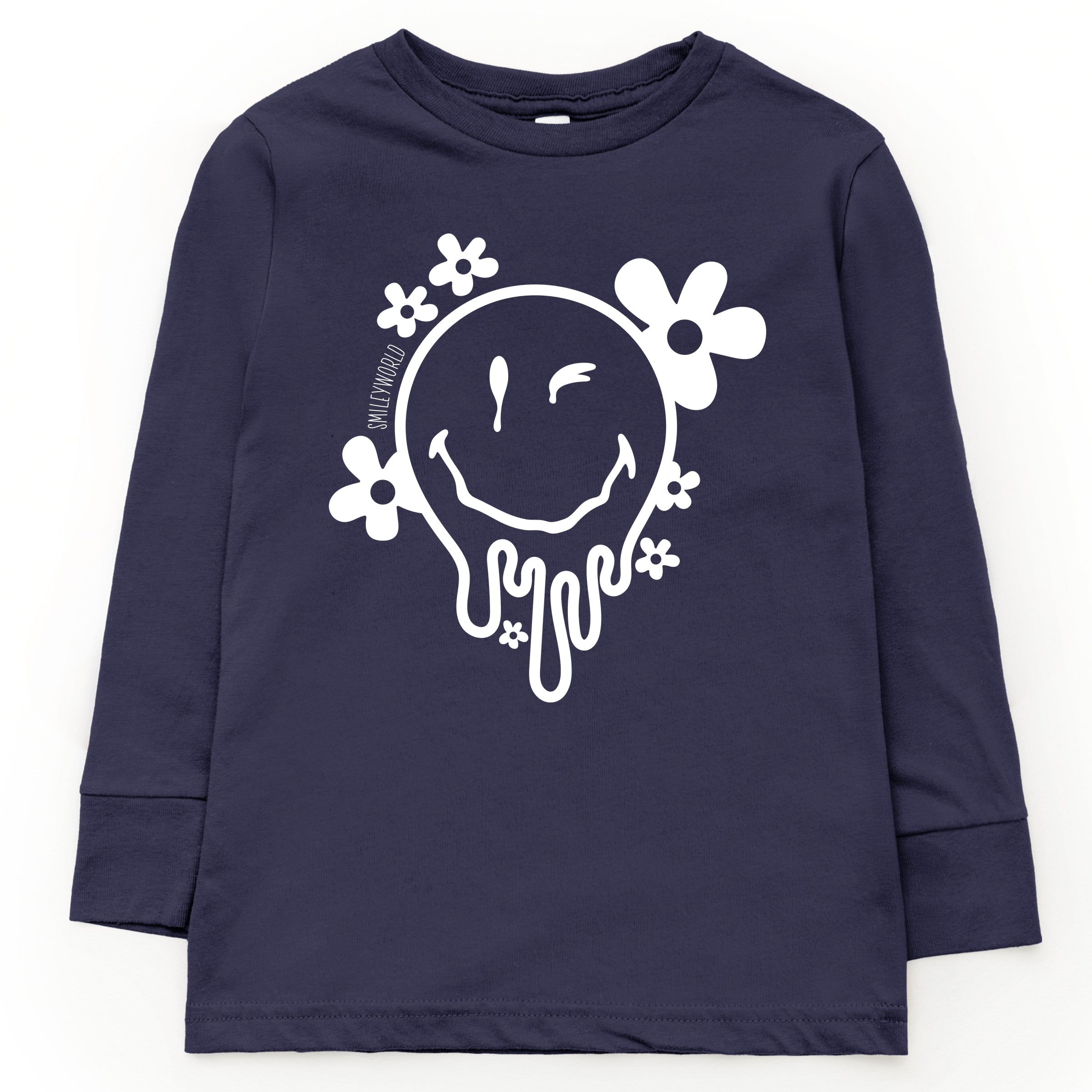 SmileyWorld Melting Outline - Youth Long Sleeve Graphic T-Shirt