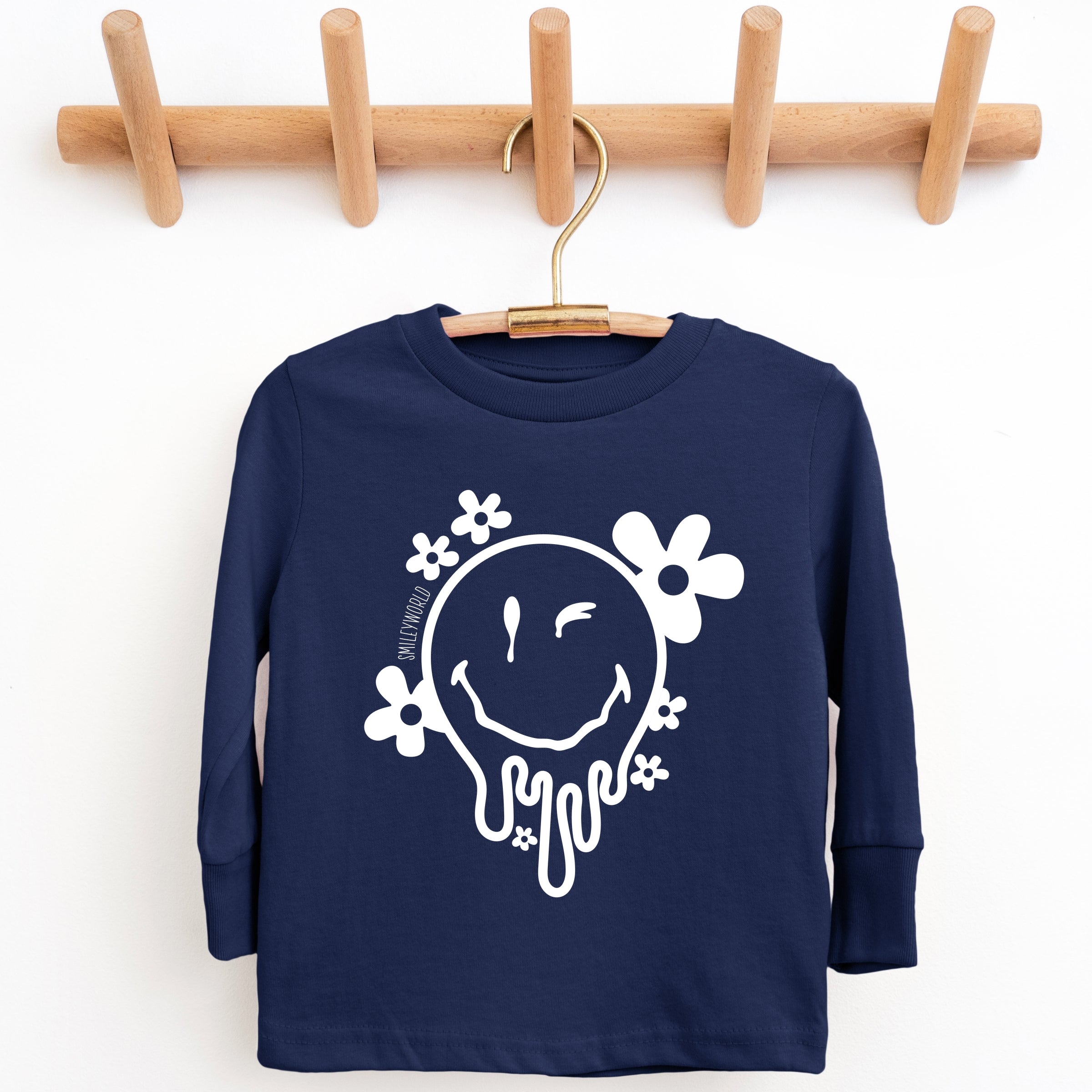 SmileyWorld Melting Outline - Youth Long Sleeve Graphic T-Shirt