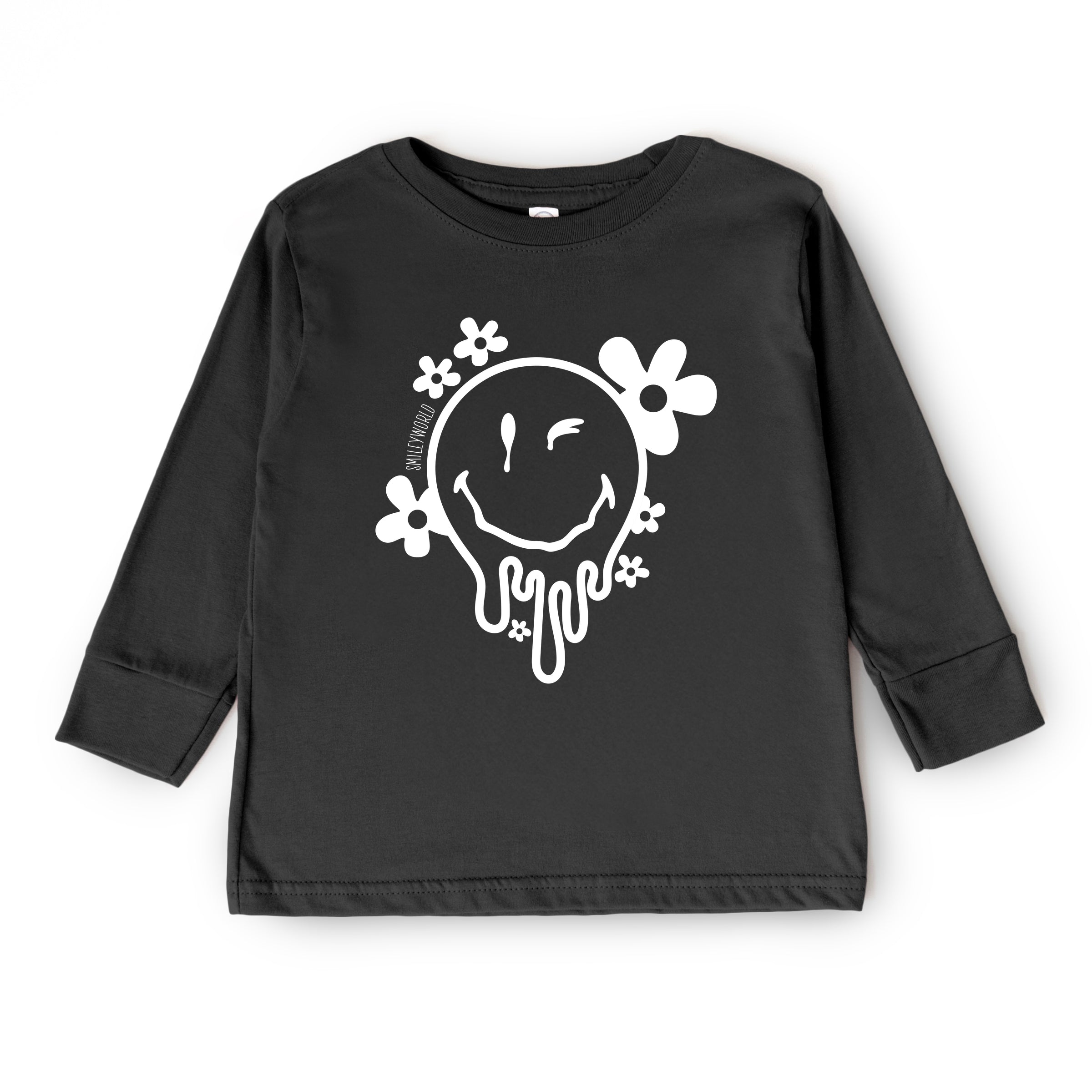 SmileyWorld Melting Outline - Youth Long Sleeve Graphic T-Shirt