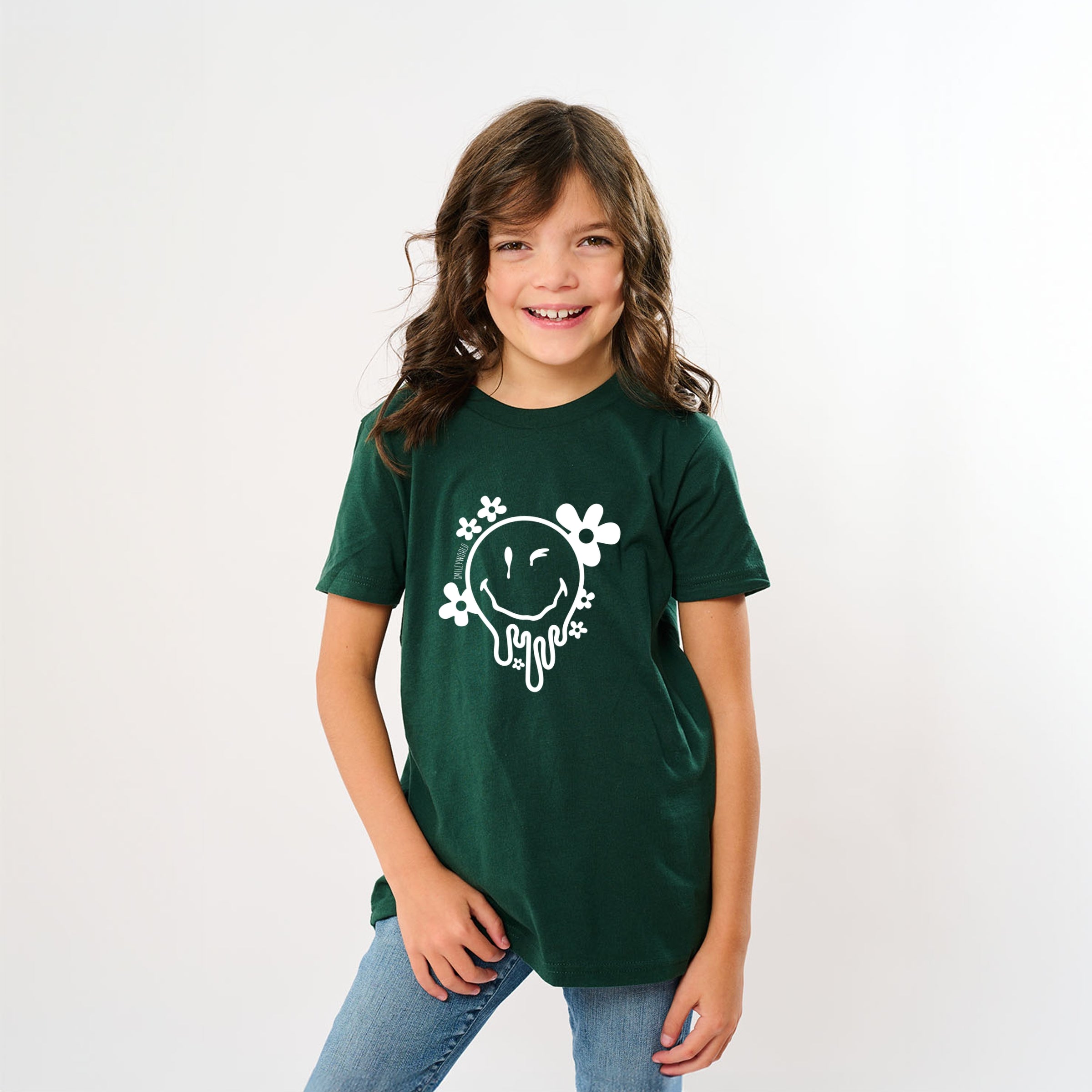 SmileyWorld Melting Outline - Youth Short Sleeve Graphic T-Shirt