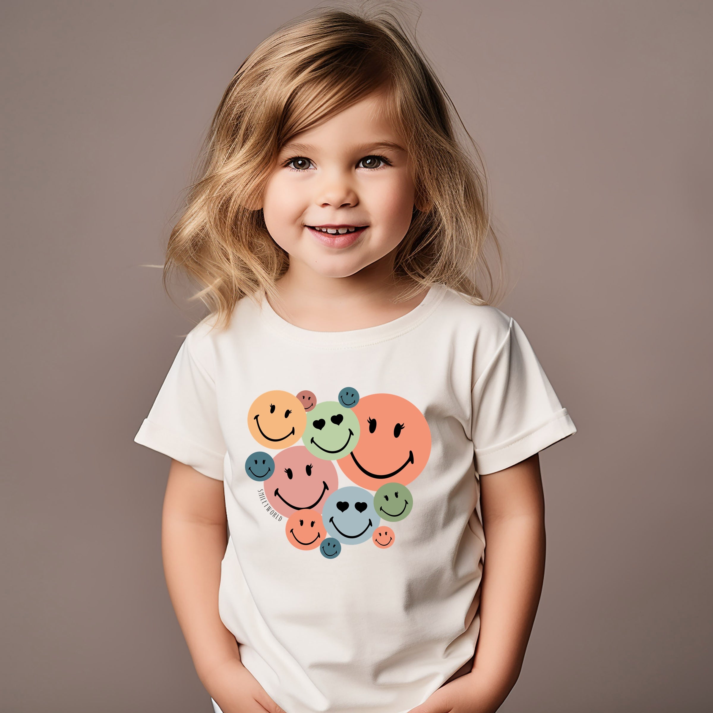 SmileyWorld Stacked Smiles - Toddler Short Sleeve Graphic T-Shirt