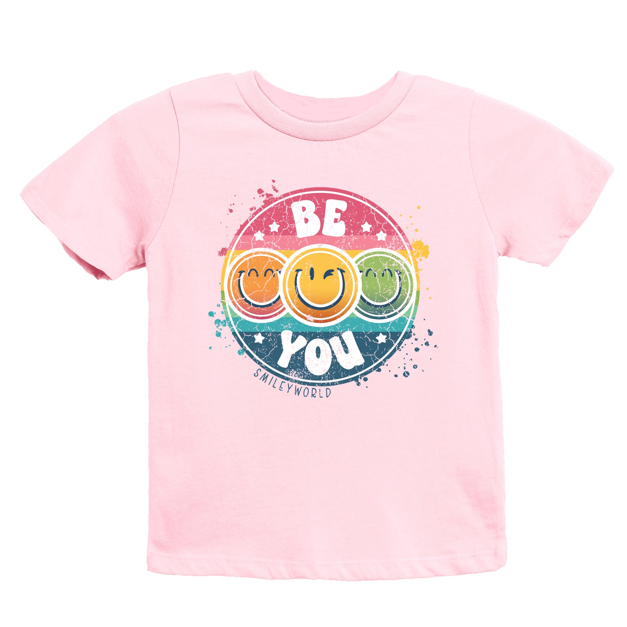 SmileyWorld Be You Rainbow Circle - Youth Short Sleeve Graphic T-Shirt