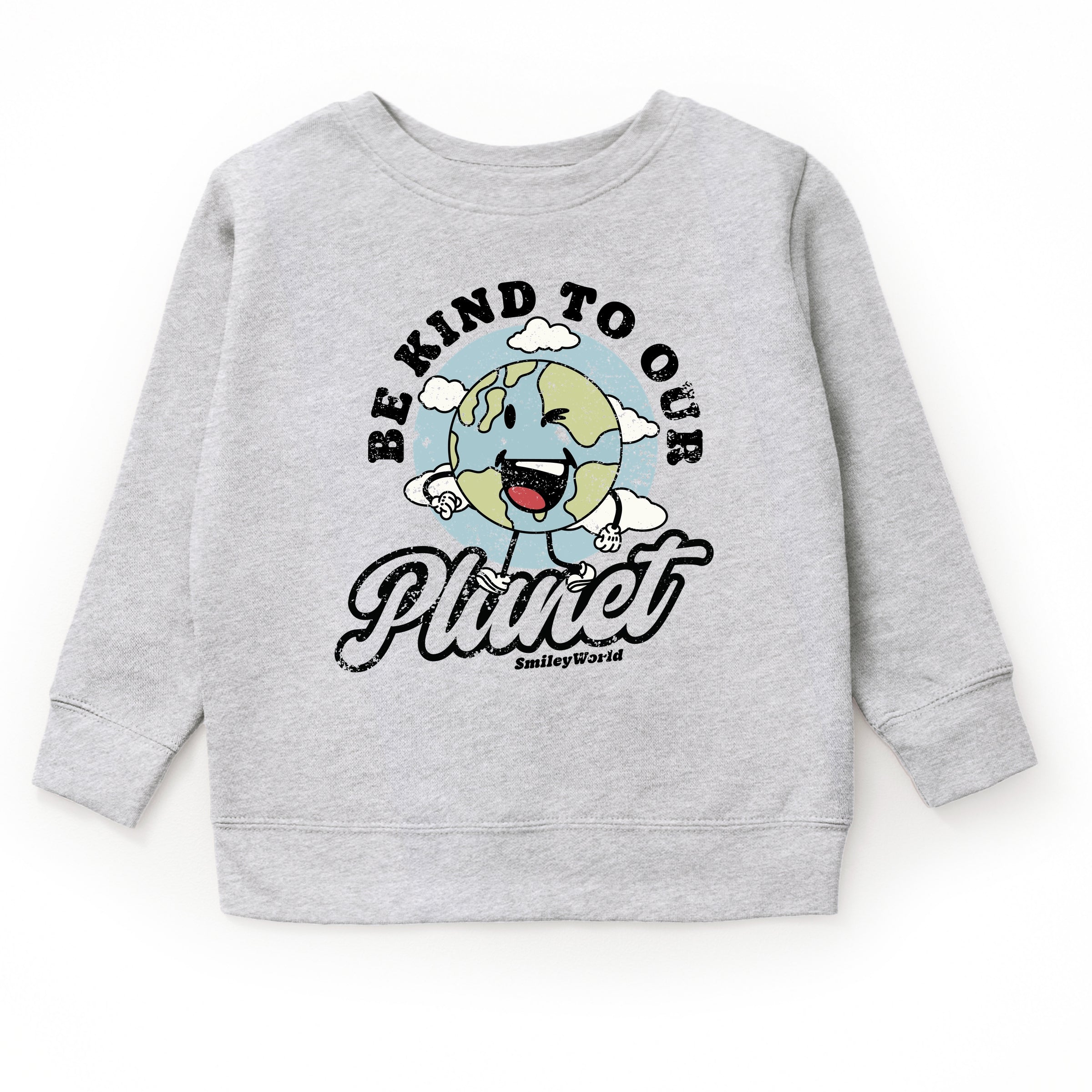 SmileyWorld Be Kind To Our Planet Retro - Youth Graphic Sweatshirt