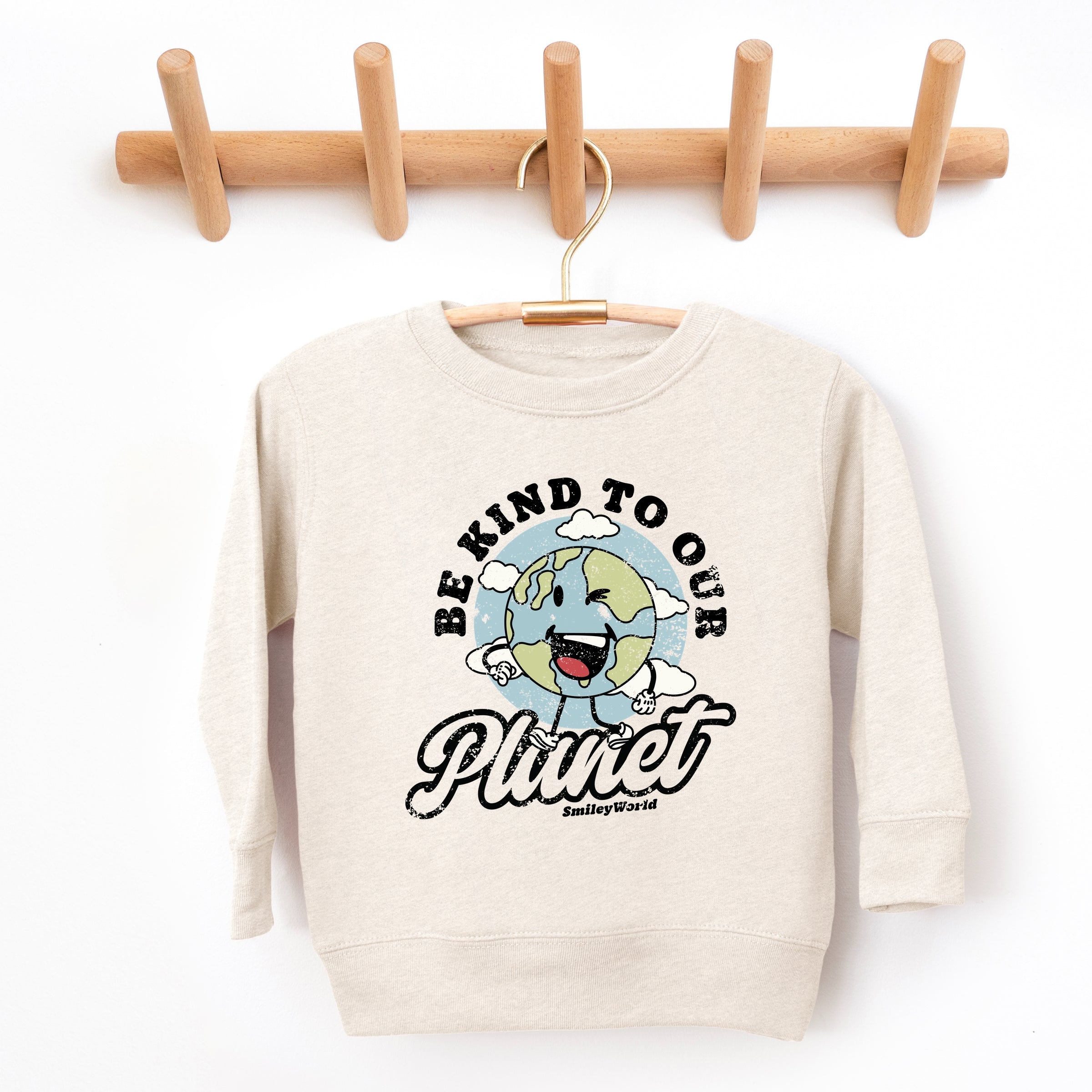 SmileyWorld Be Kind To Our Planet Retro - Toddler Graphic Sweatshirt