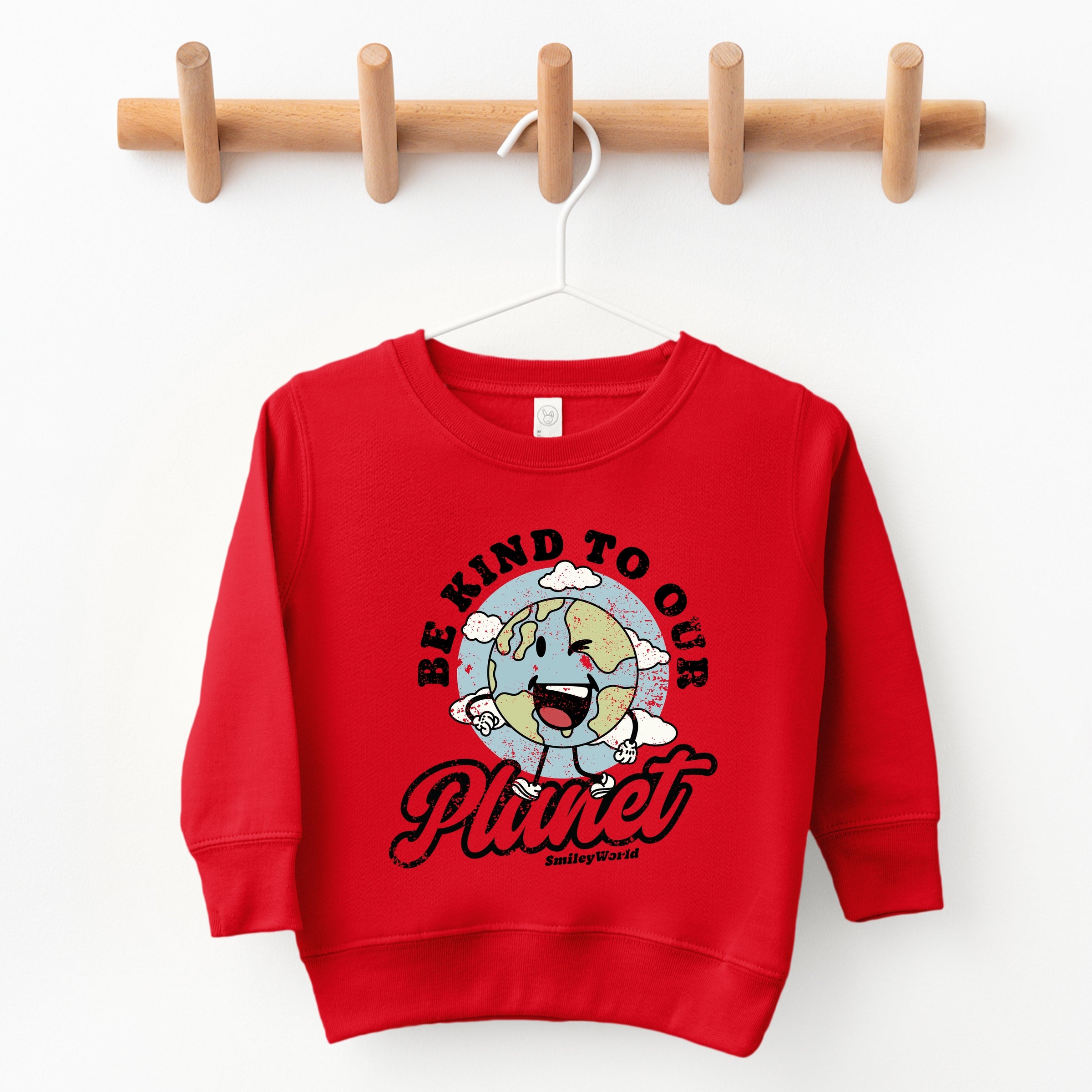 SmileyWorld Be Kind To Our Planet Retro - Toddler Graphic Sweatshirt