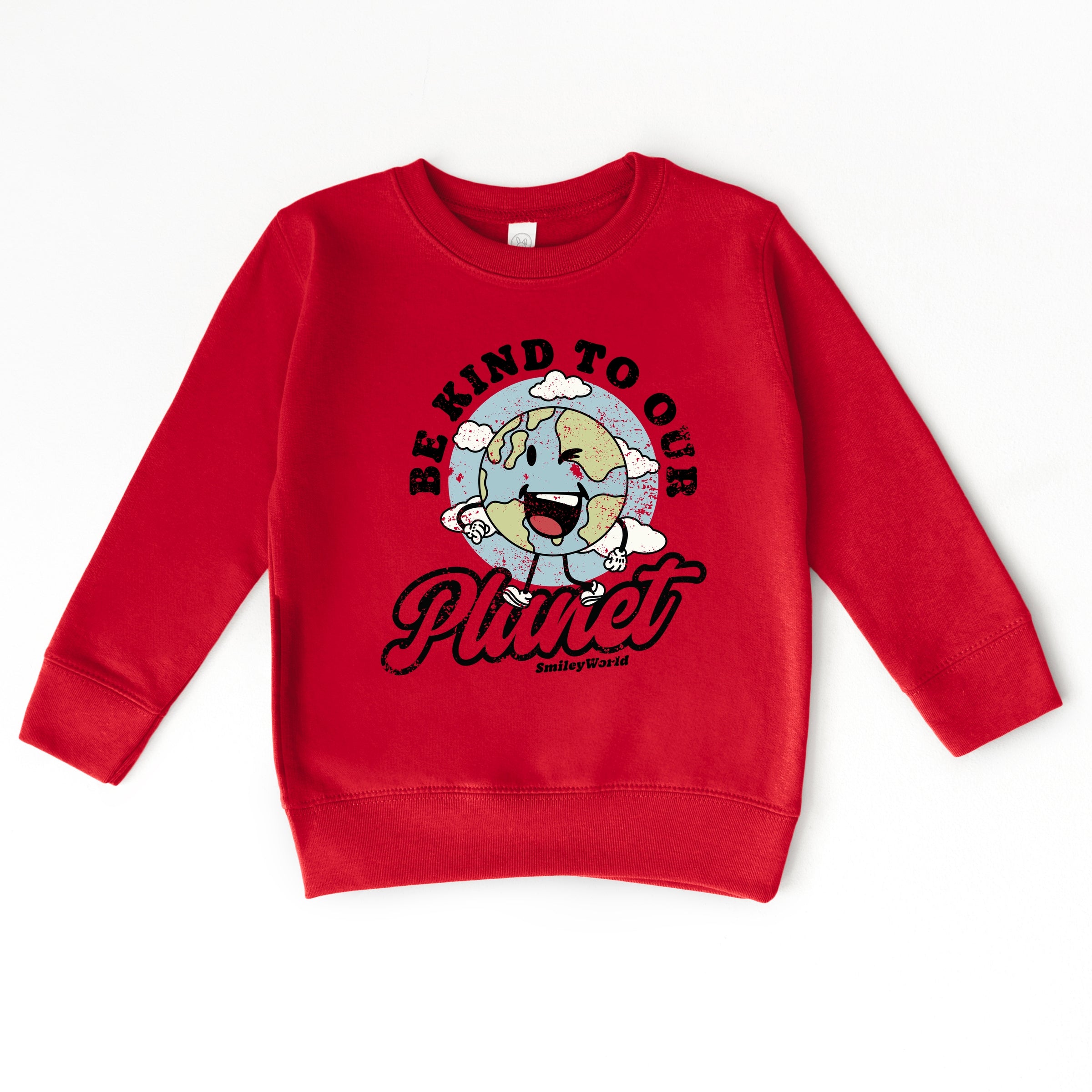 SmileyWorld Be Kind To Our Planet Retro - Toddler Graphic Sweatshirt