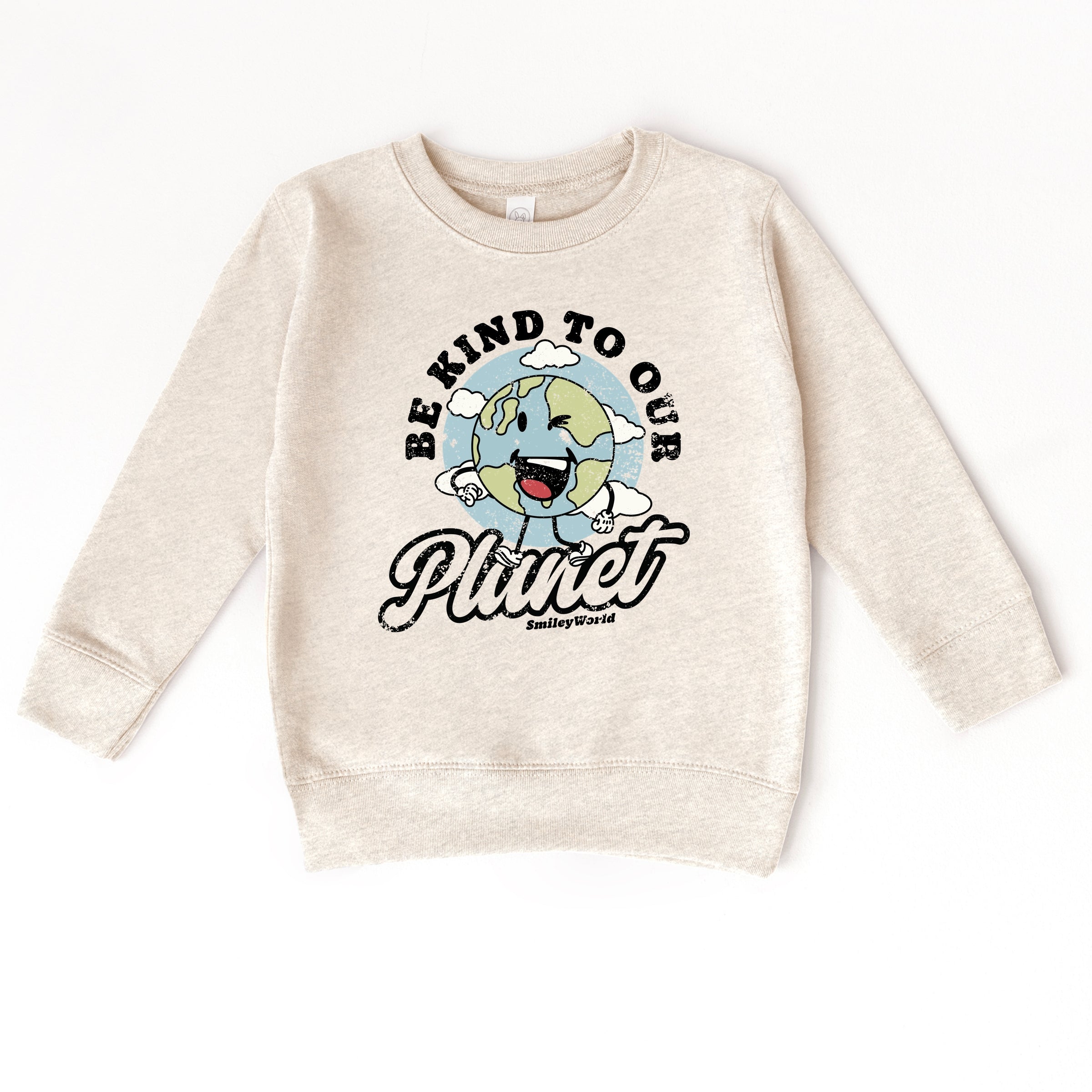 SmileyWorld Be Kind To Our Planet Retro - Toddler Graphic Sweatshirt