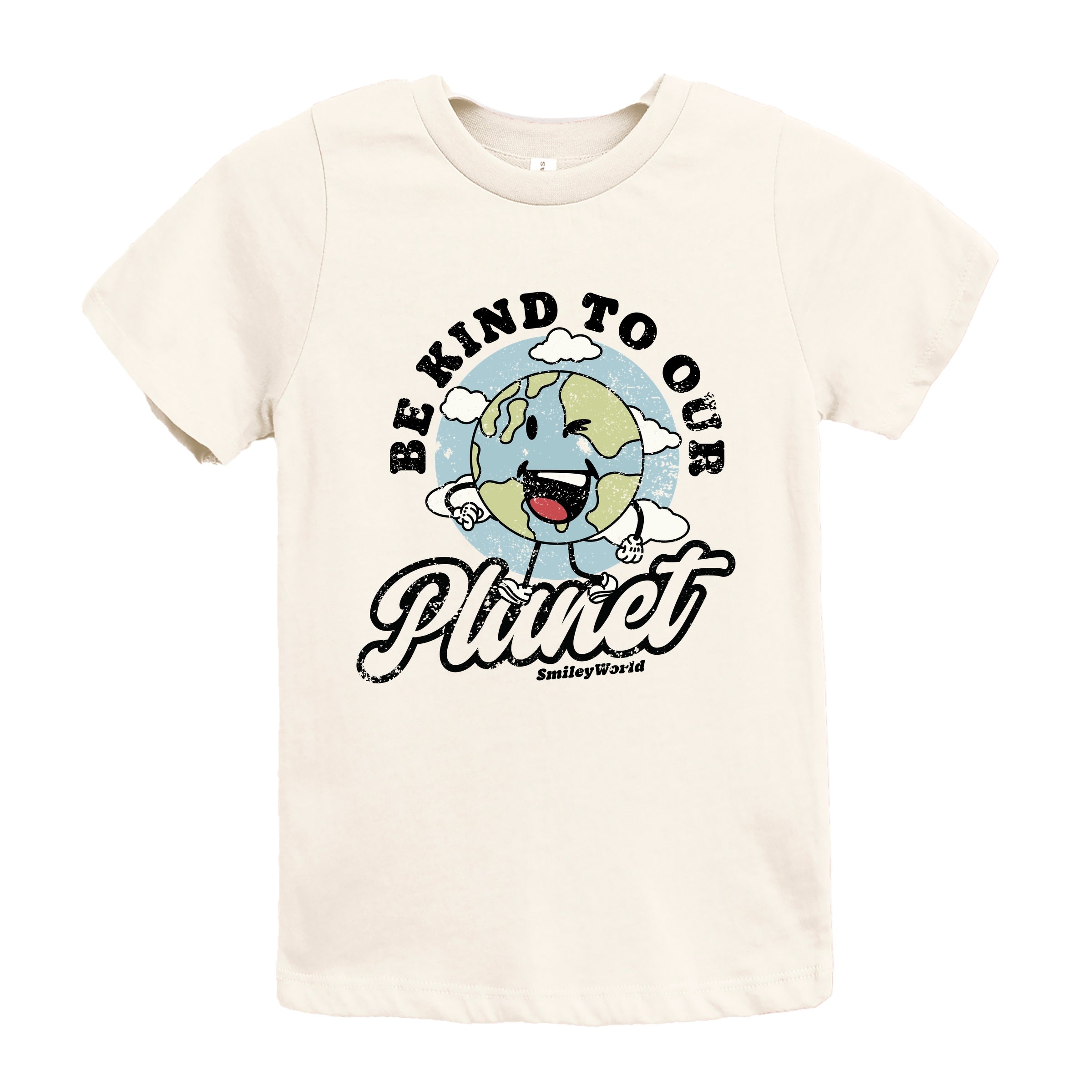 SmileyWorld Be Kind To Our Planet Retro - Youth Short Sleeve Graphic T-Shirt
