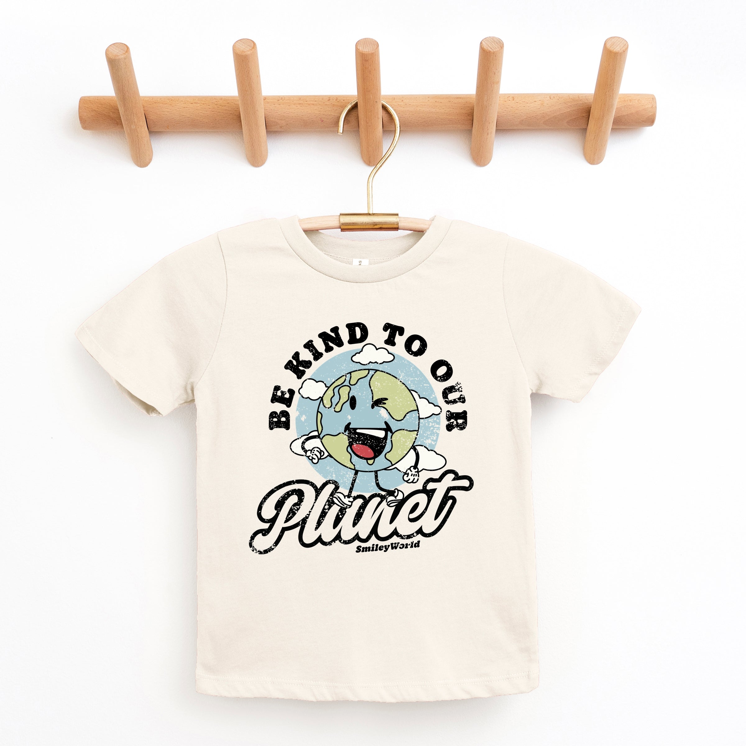 SmileyWorld Be Kind To Our Planet Retro - Youth Short Sleeve Graphic T-Shirt