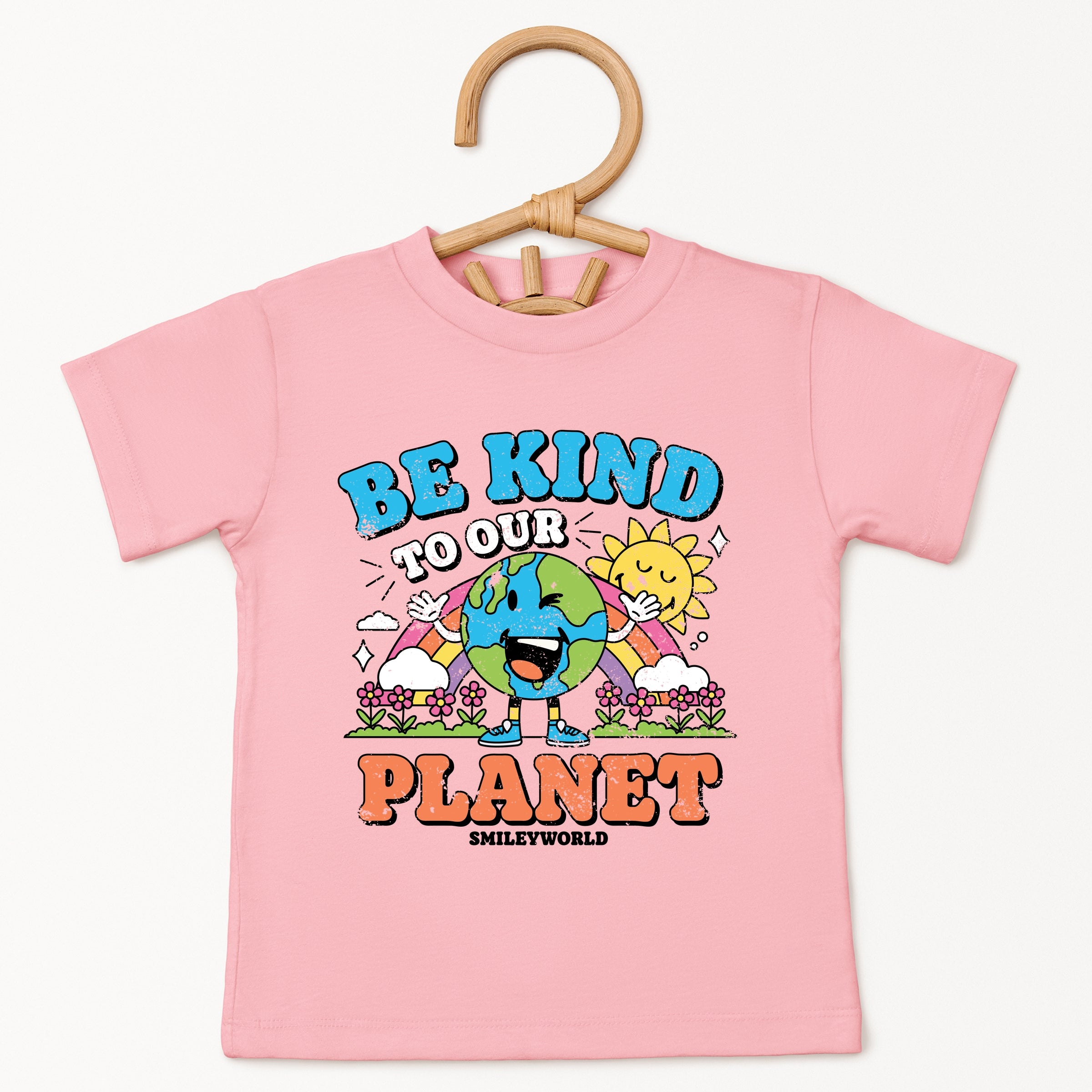 SmileyWorld Be Kind To Our Planet Rainbow - Toddler Short Sleeve Graphic T-Shirt