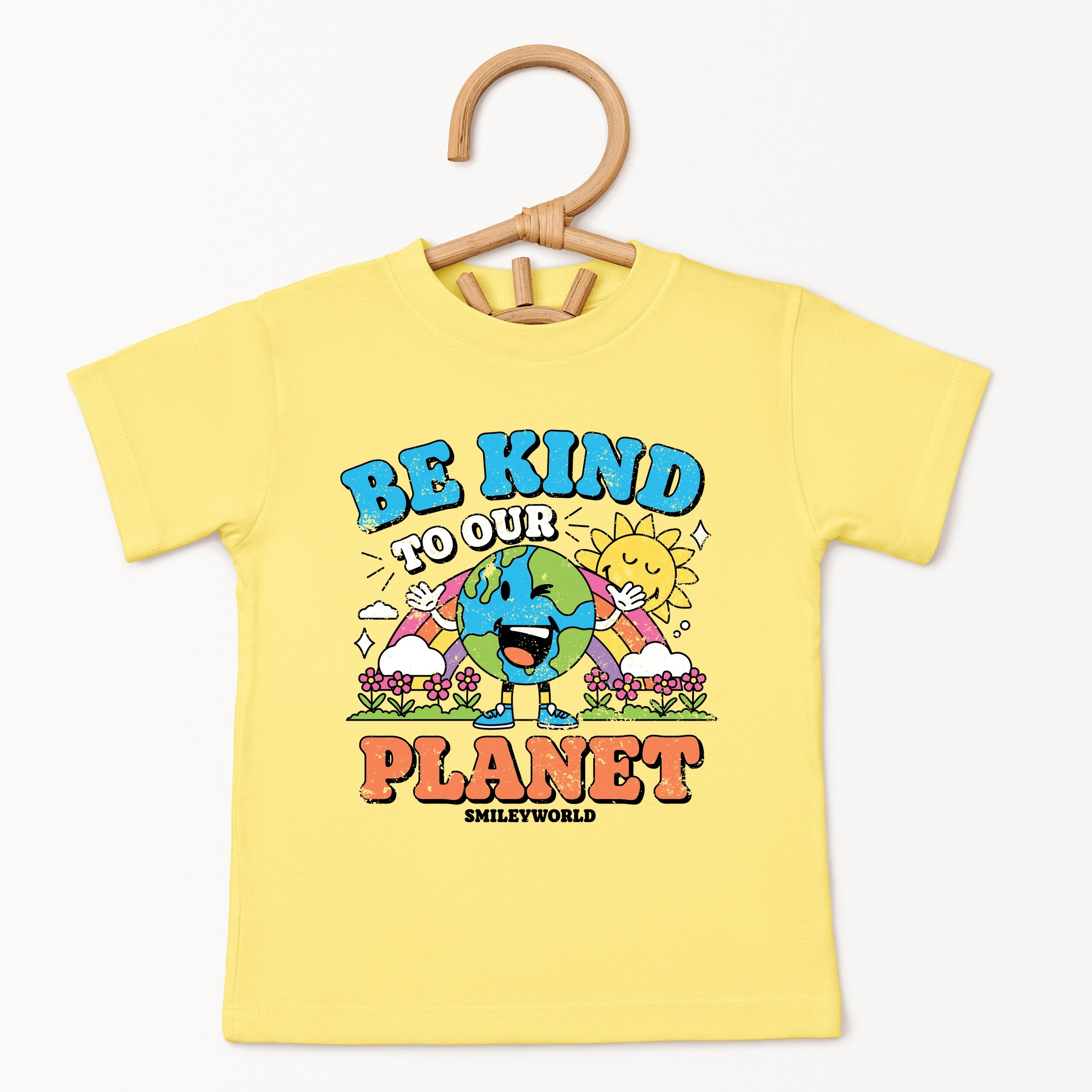SmileyWorld Be Kind To Our Planet Rainbow - Toddler Short Sleeve Graphic T-Shirt