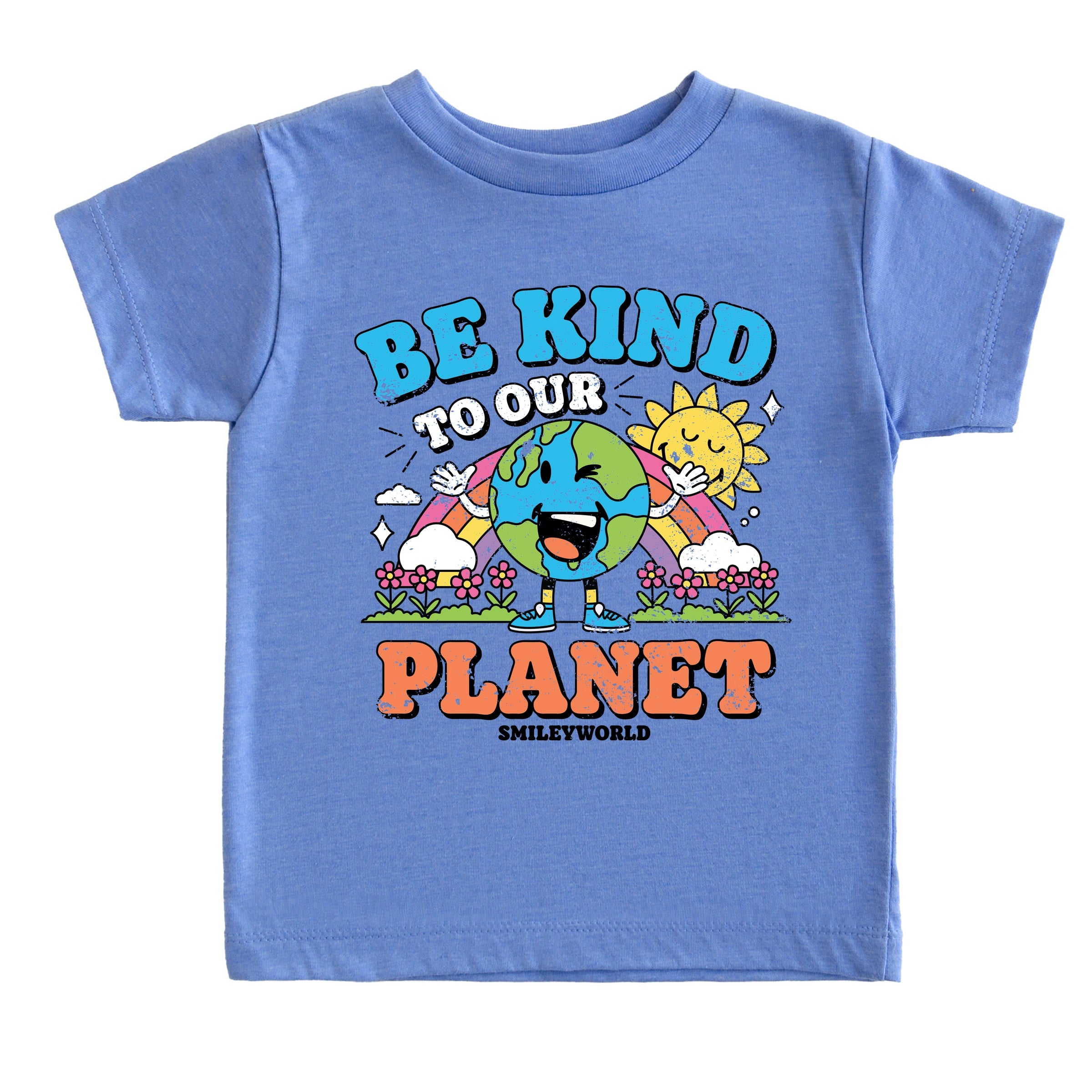 SmileyWorld Be Kind To Our Planet Rainbow - Toddler Short Sleeve Graphic T-Shirt