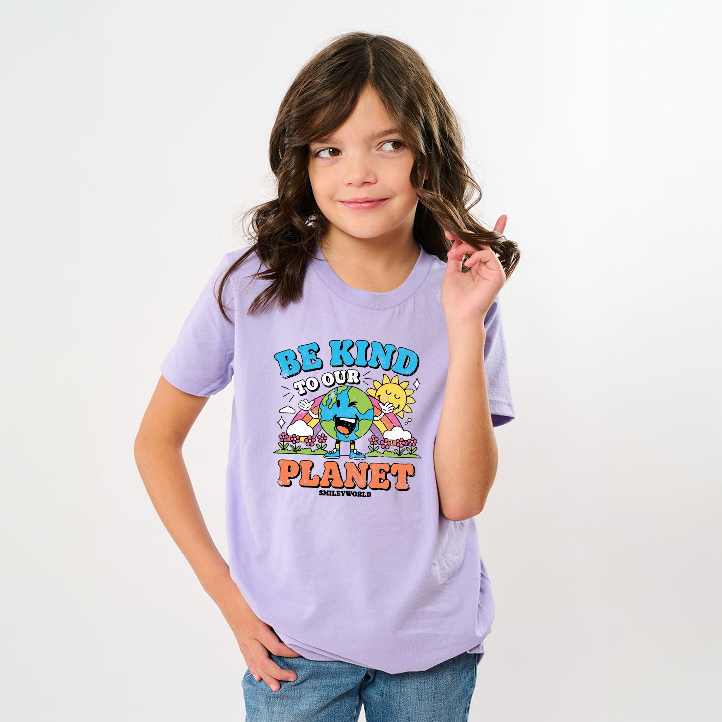 SmileyWorld Be Kind To Our Planet Rainbow - Youth Short Sleeve Graphic T-Shirt