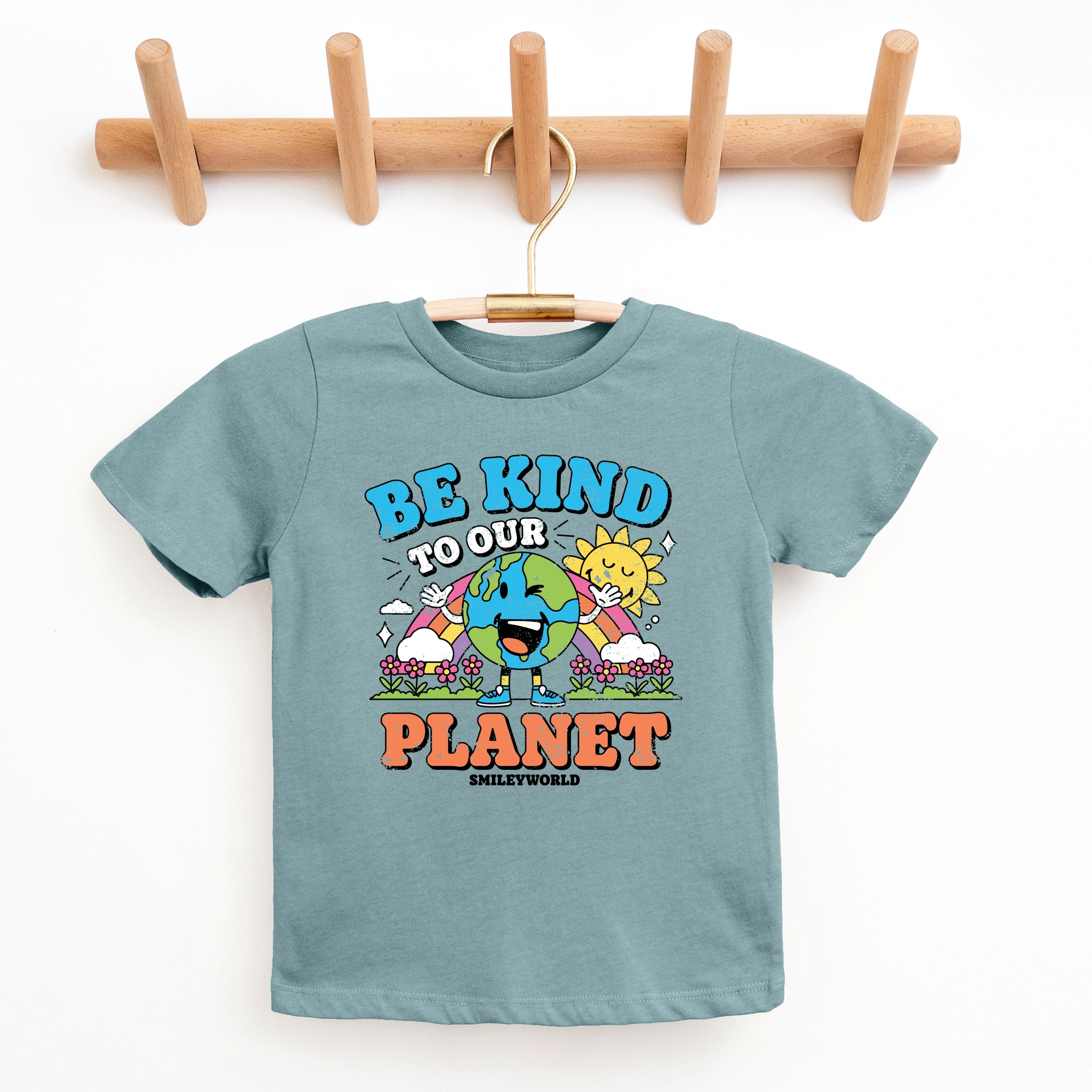 SmileyWorld Be Kind To Our Planet Rainbow - Youth Short Sleeve Graphic T-Shirt