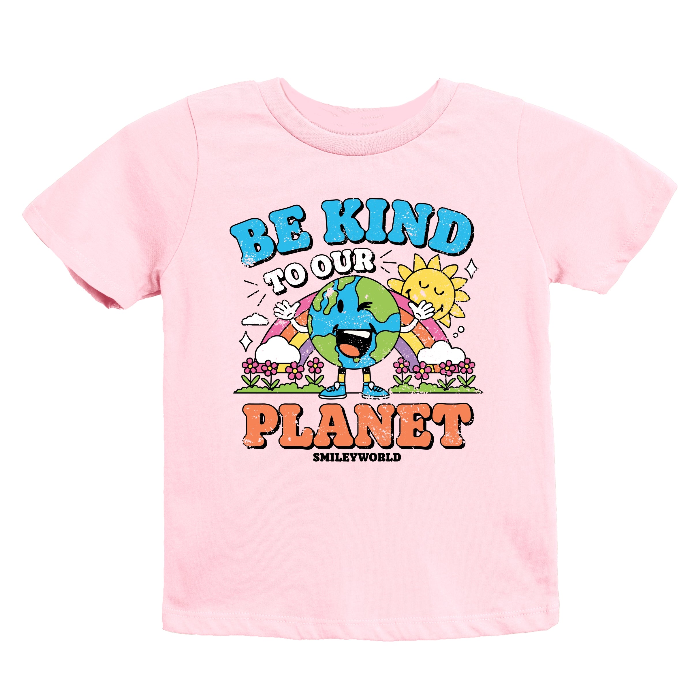 SmileyWorld Be Kind To Our Planet Rainbow - Youth Short Sleeve Graphic T-Shirt