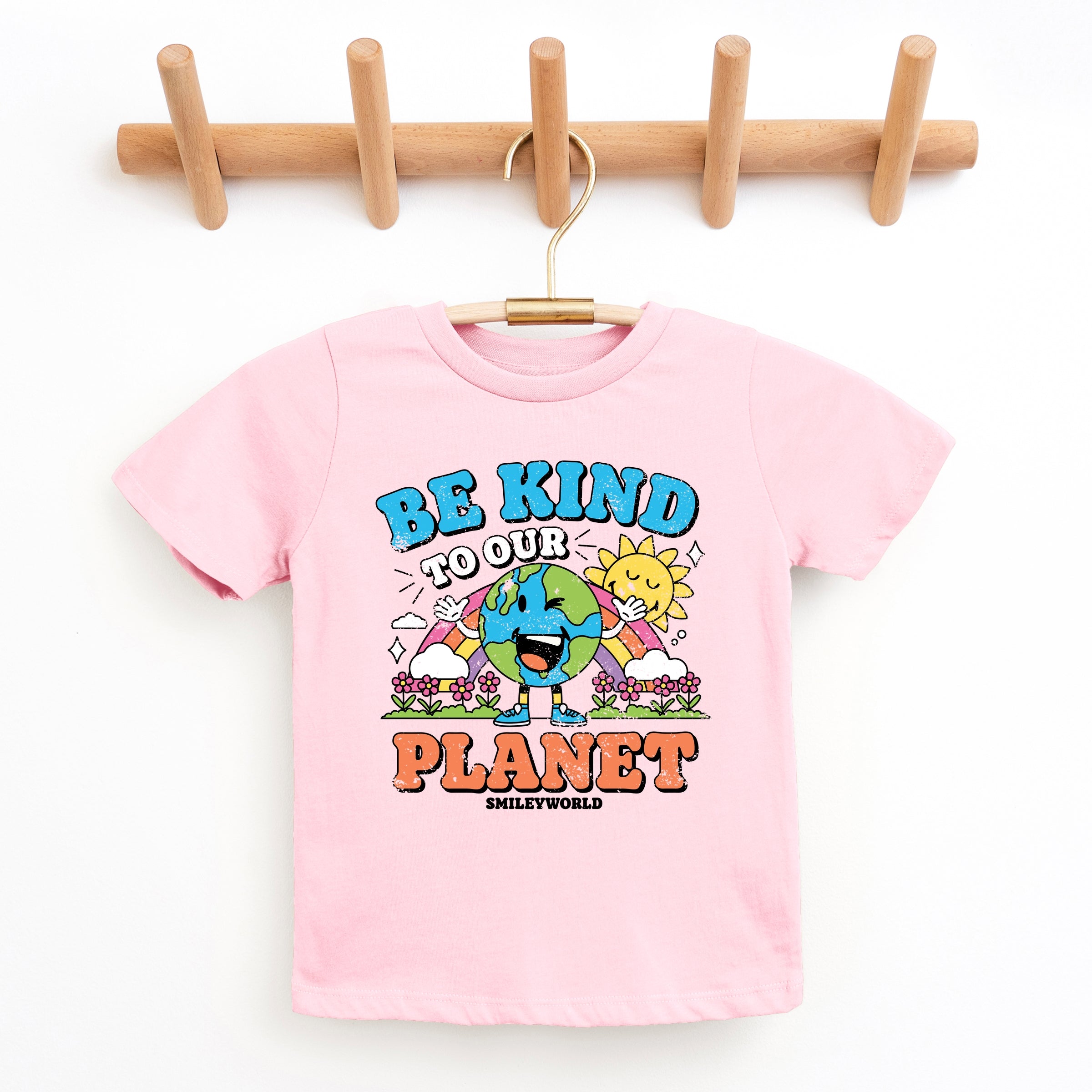 SmileyWorld Be Kind To Our Planet Rainbow - Youth Short Sleeve Graphic T-Shirt