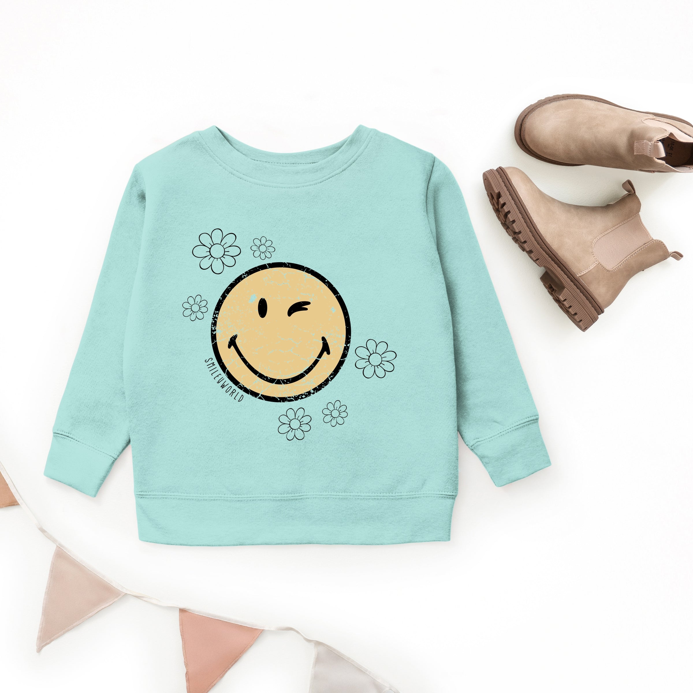 SmileyWorld Flower Outline - Youth Graphic Sweatshirt