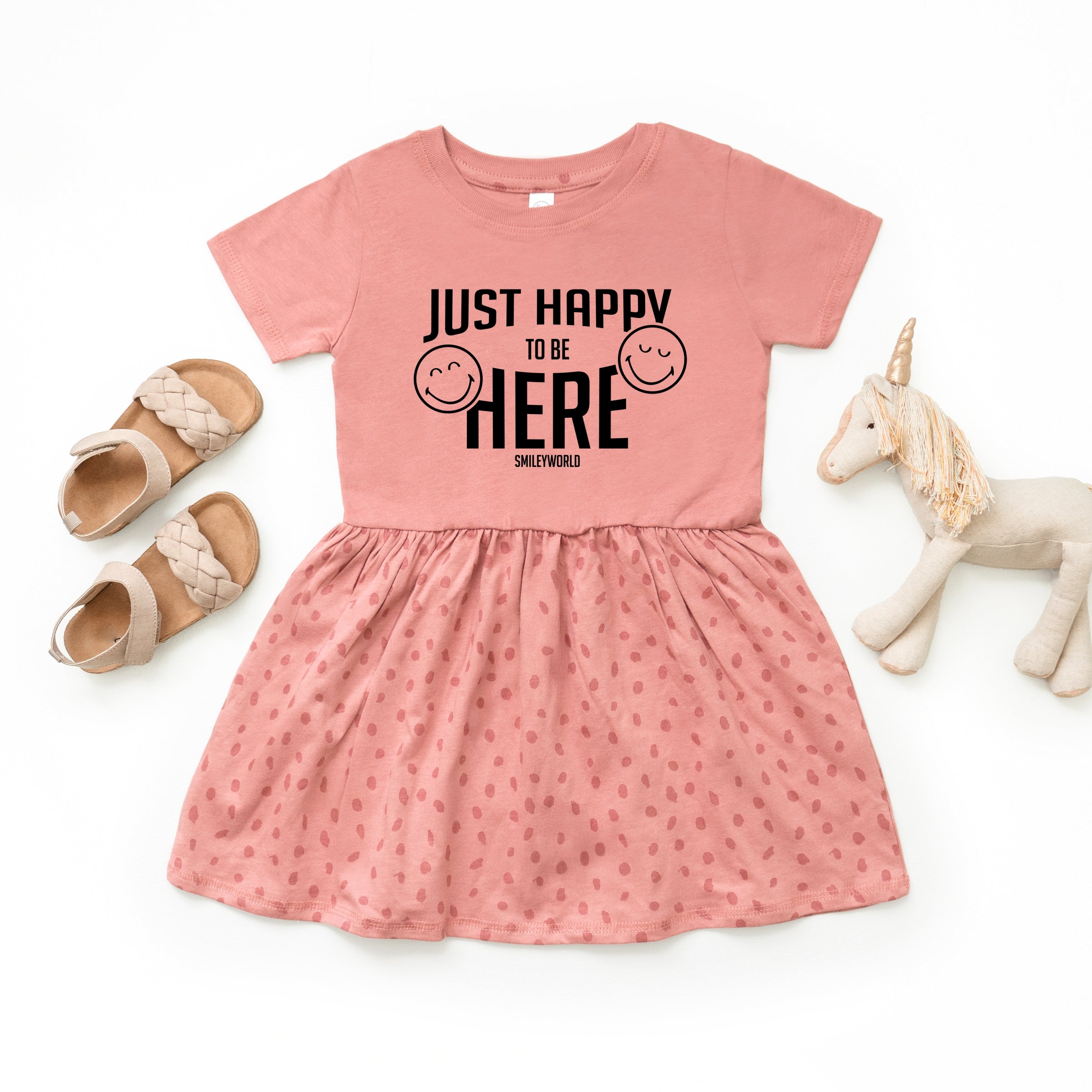 SmileyWorld Just Happy To Be Here - Toddler Graphic Dress