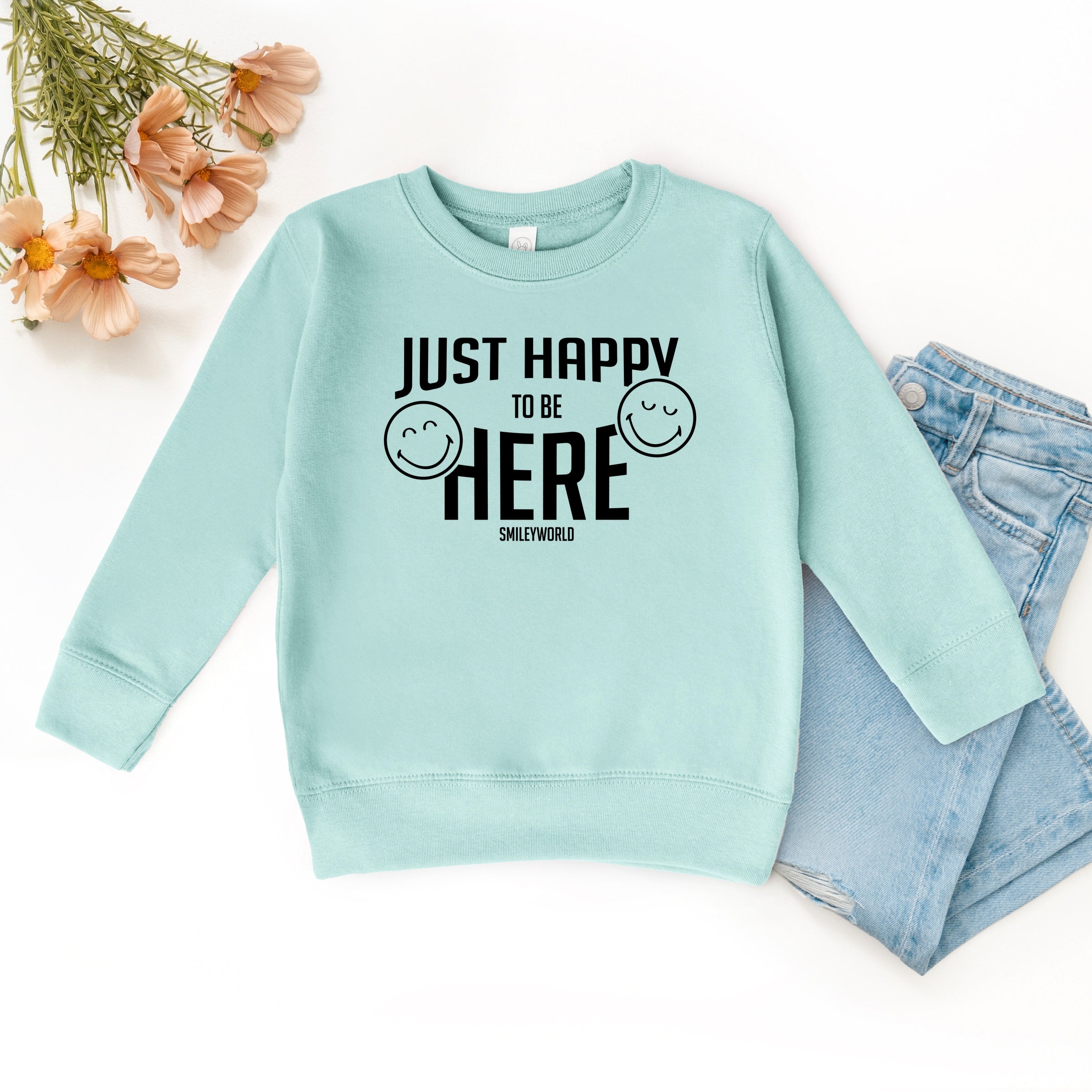 SmileyWorld Just Happy To Be Here - Toddler Graphic Sweatshirt