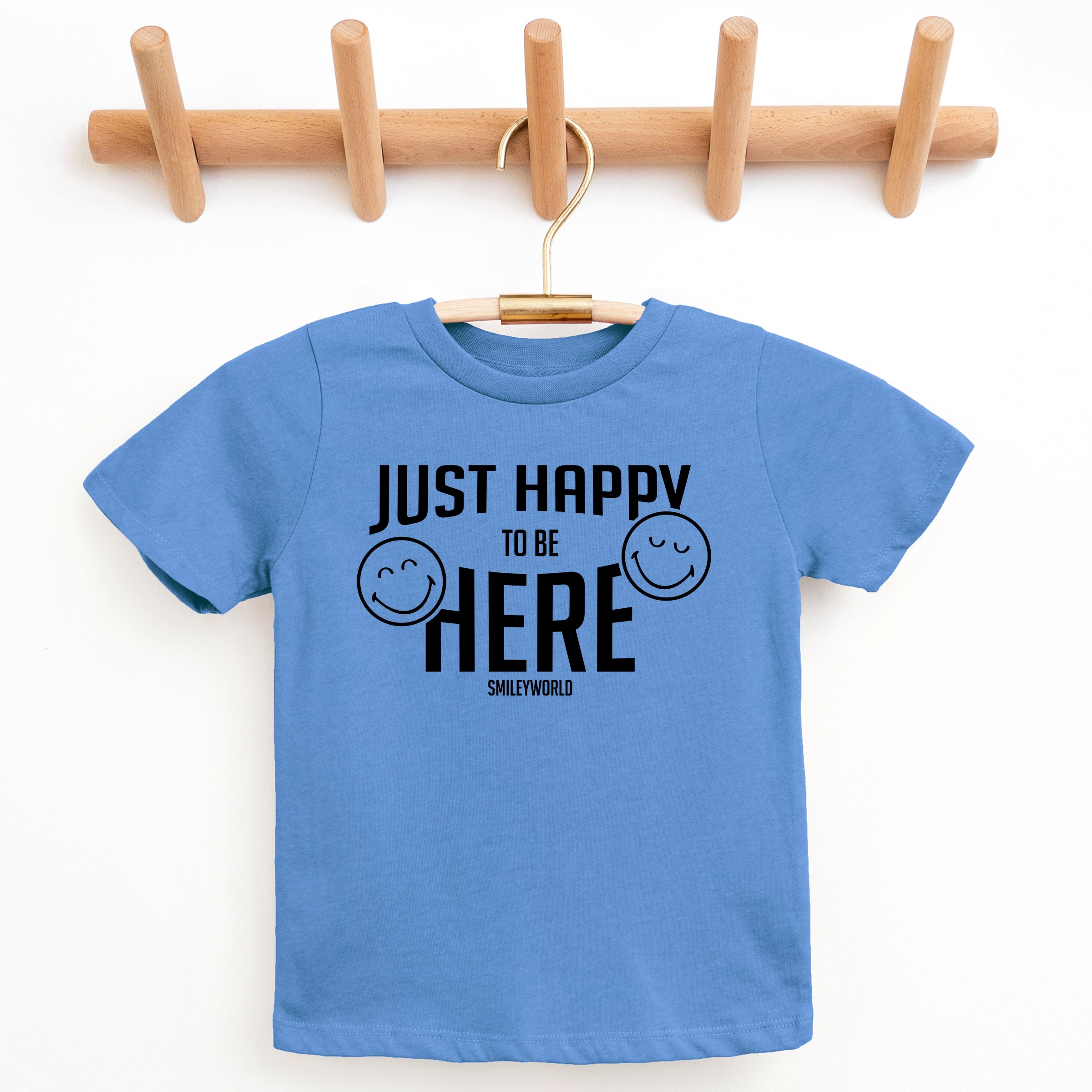 SmileyWorld Just Happy To Be Here - Youth Short Sleeve Graphic T-Shirt