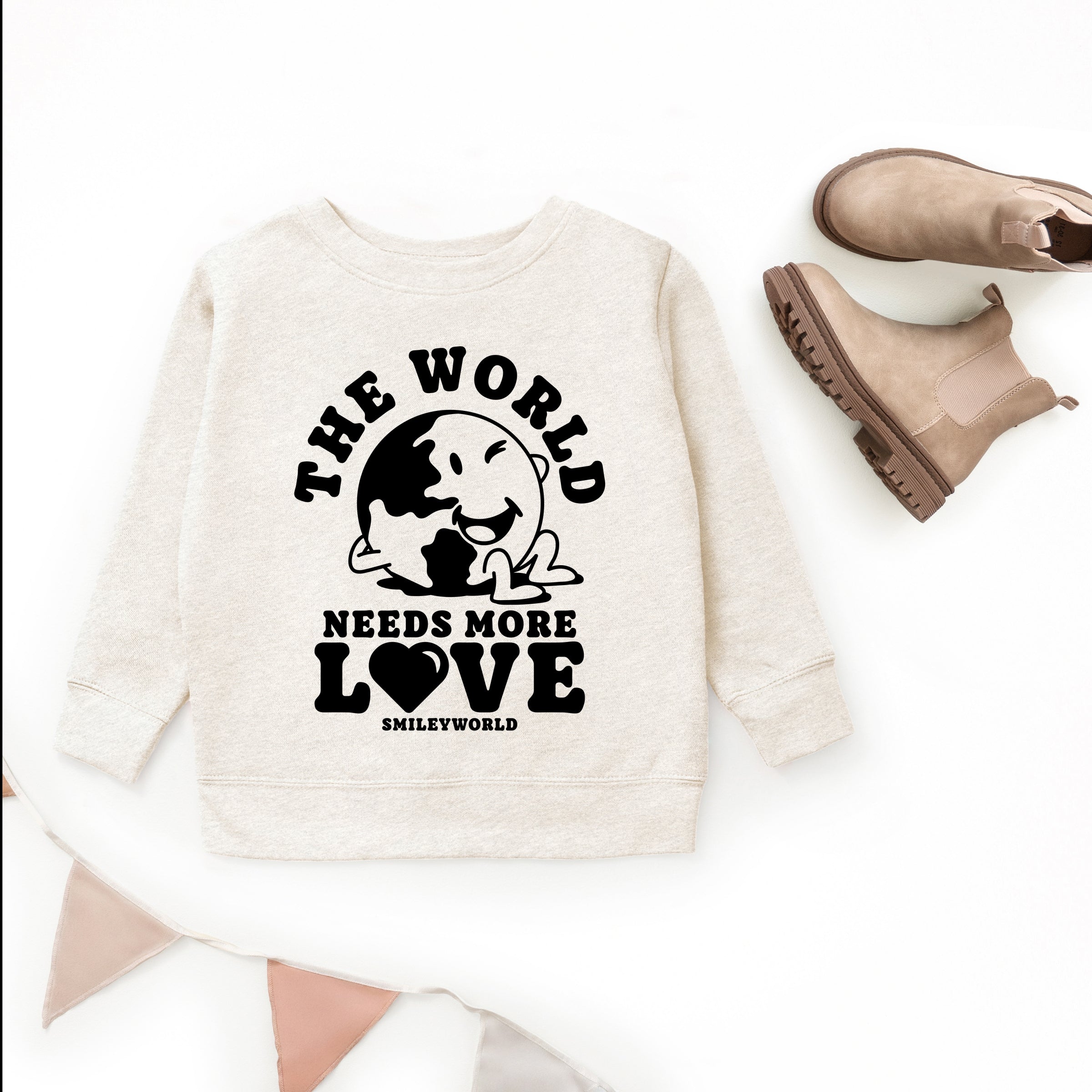 SmileyWorld The World Needs More Love - Youth Graphic Sweatshirt