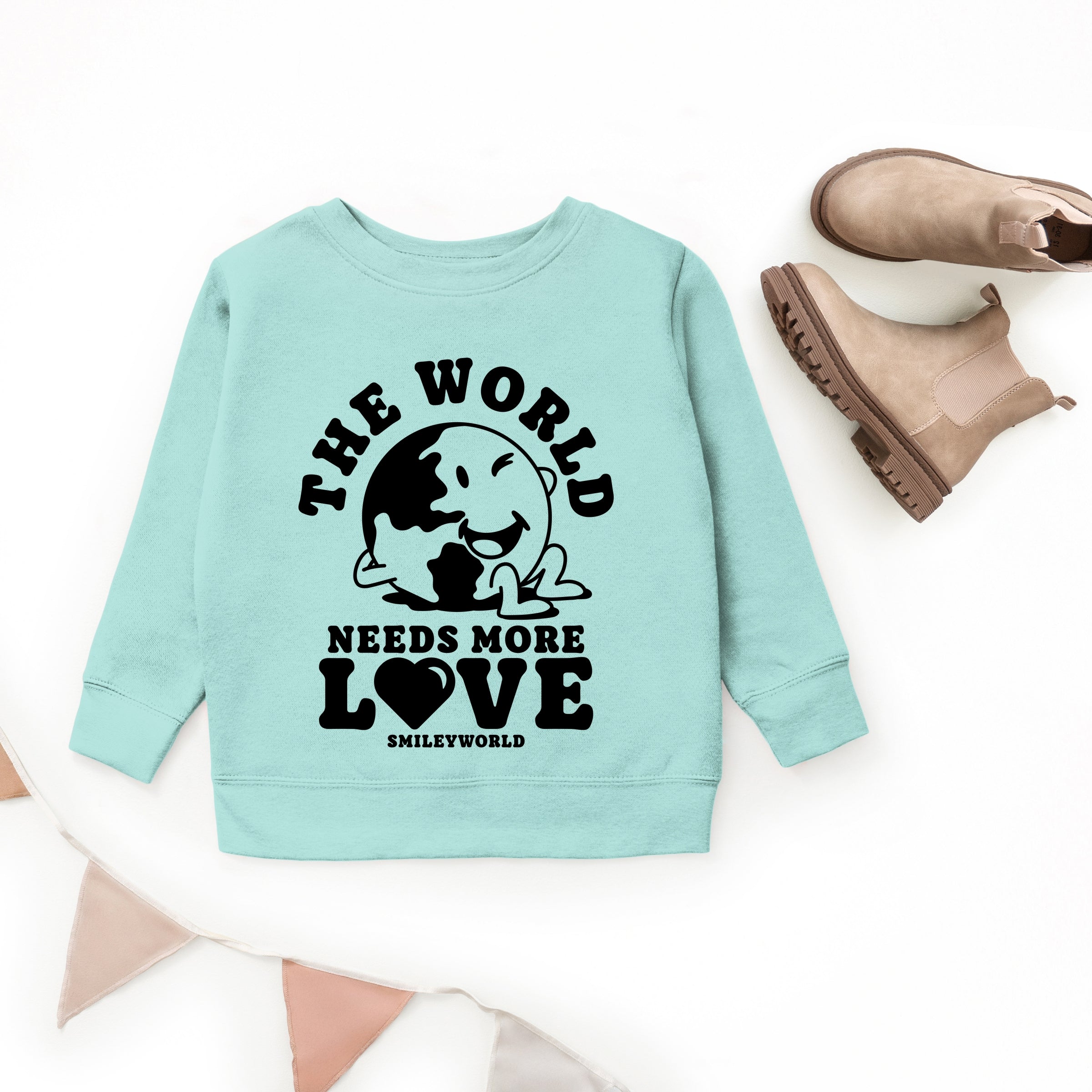 SmileyWorld The World Needs More Love - Youth Graphic Sweatshirt