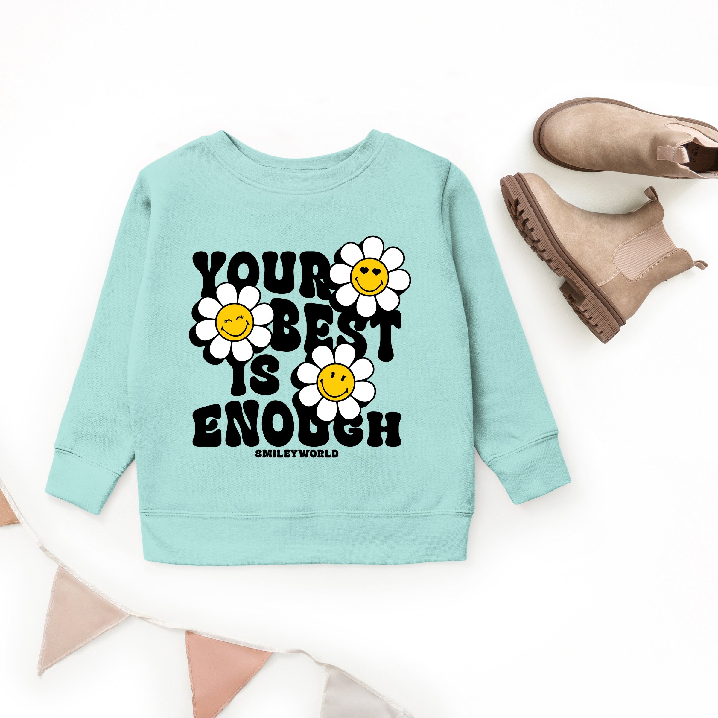 SmileyWorld Your Best Is Enough Floral - Youth Graphic Sweatshirt