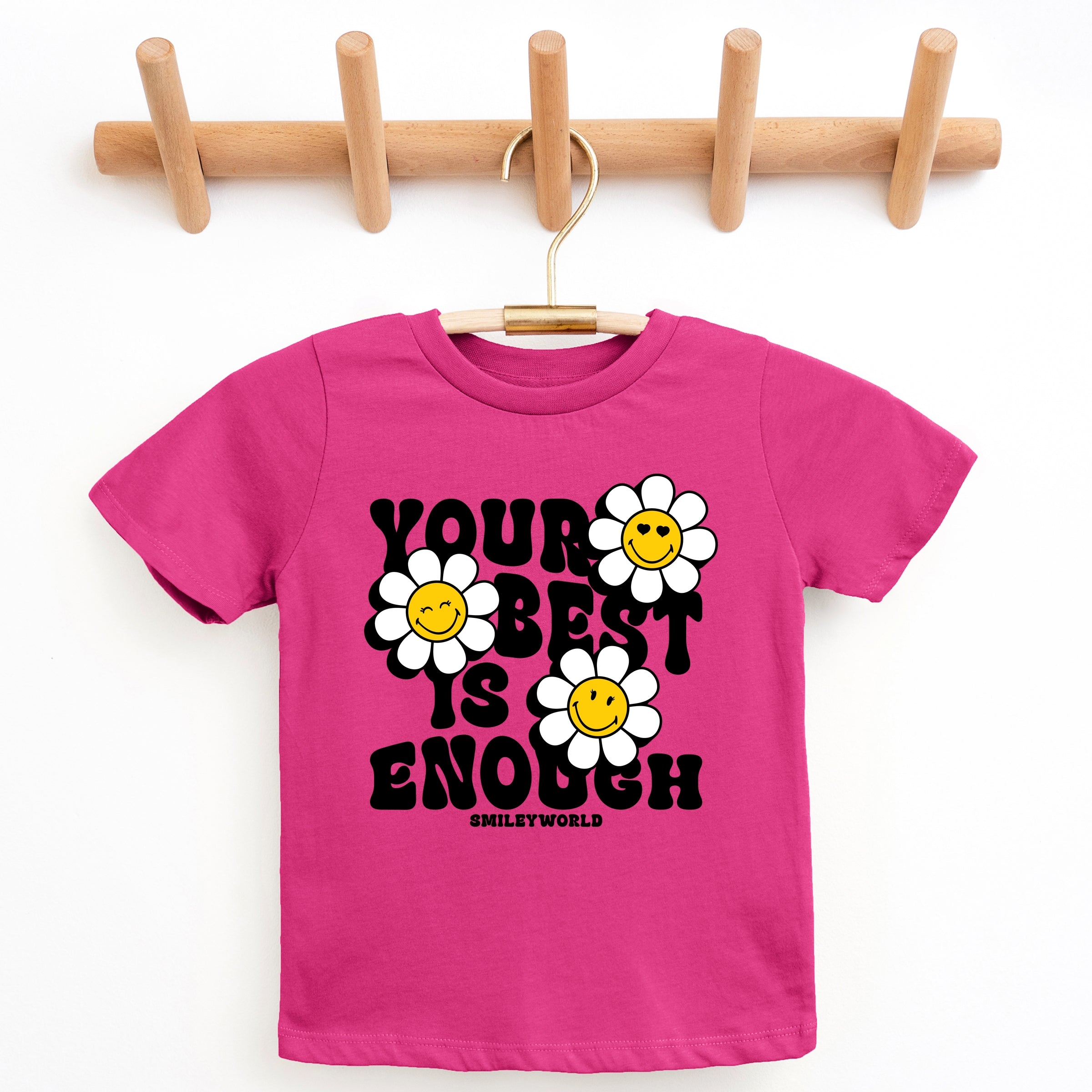 SmileyWorld Your Best Is Enough Floral - Youth Short Sleeve Graphic T-Shirt