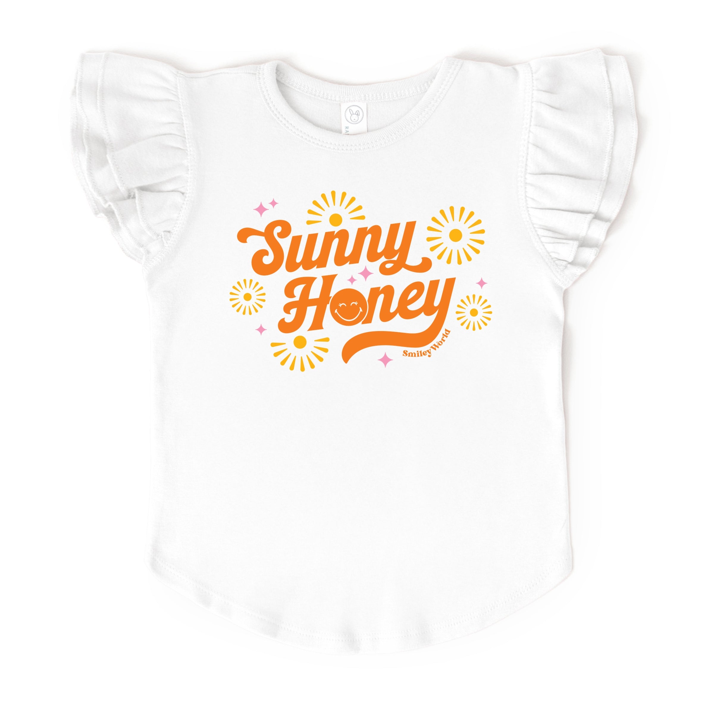 SmileyWorld Sunny Honey - Flutter Sleeve Graphic T-Shirt