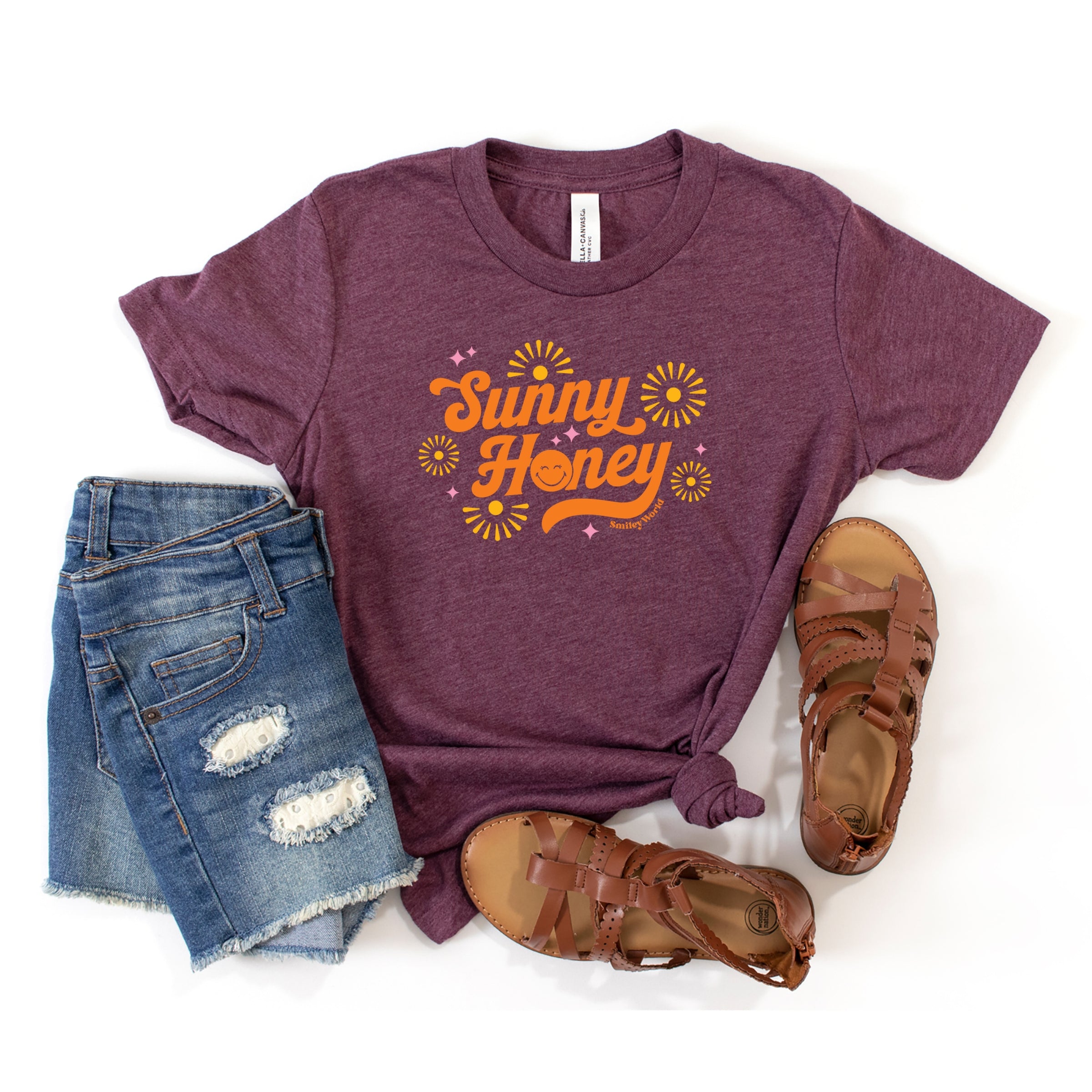 SmileyWorld Sunny Honey - Youth Short Sleeve Graphic T-Shirt