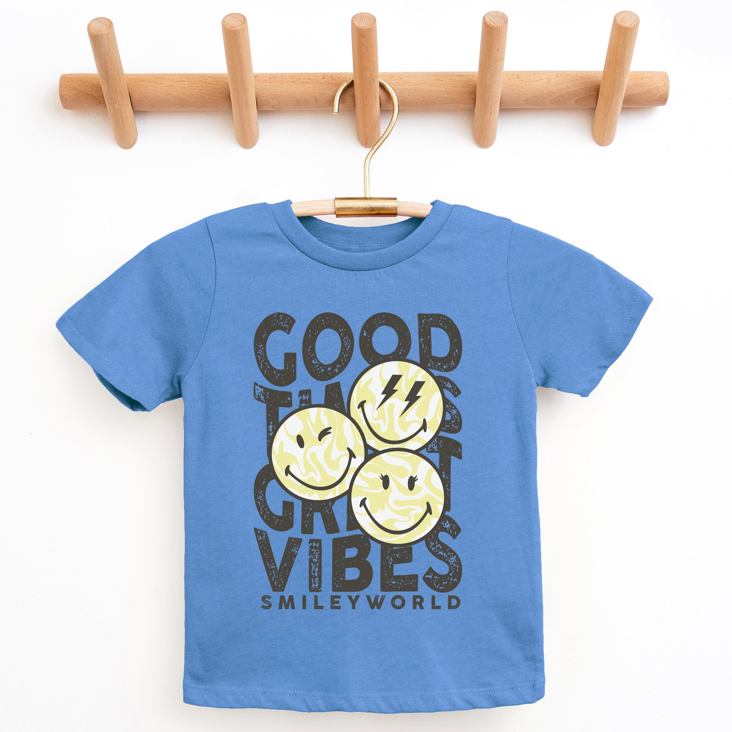 SmileyWorld Good Times Great Vibes - Youth Short Sleeve Graphic T-Shirt