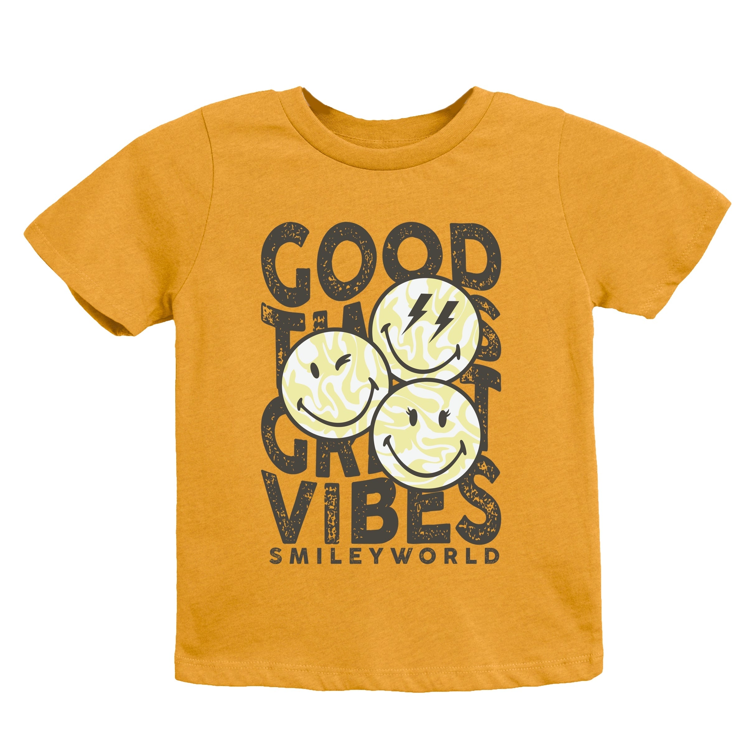 SmileyWorld Good Times Great Vibes - Youth Short Sleeve Graphic T-Shirt