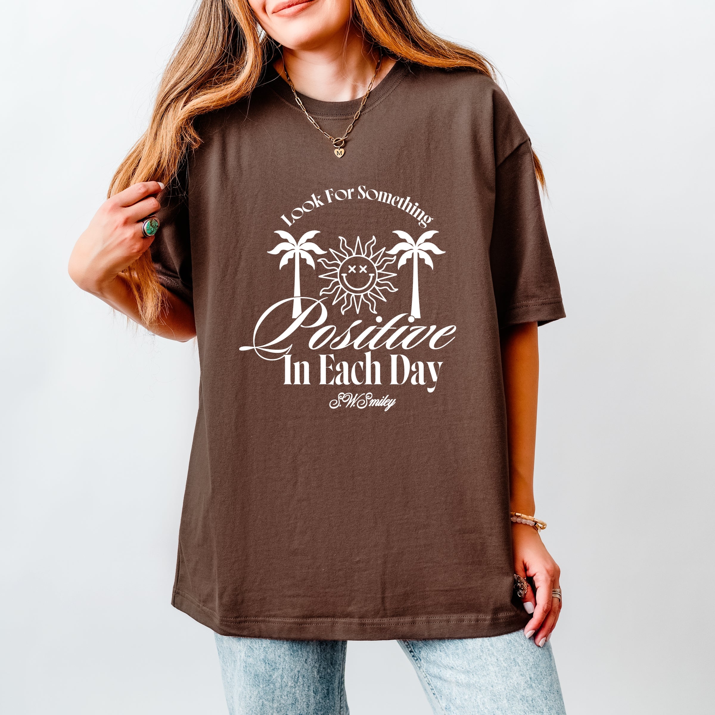 S.W.Smiley Look For Something Positive - Women's Heavyweight Graphic T-Shirt