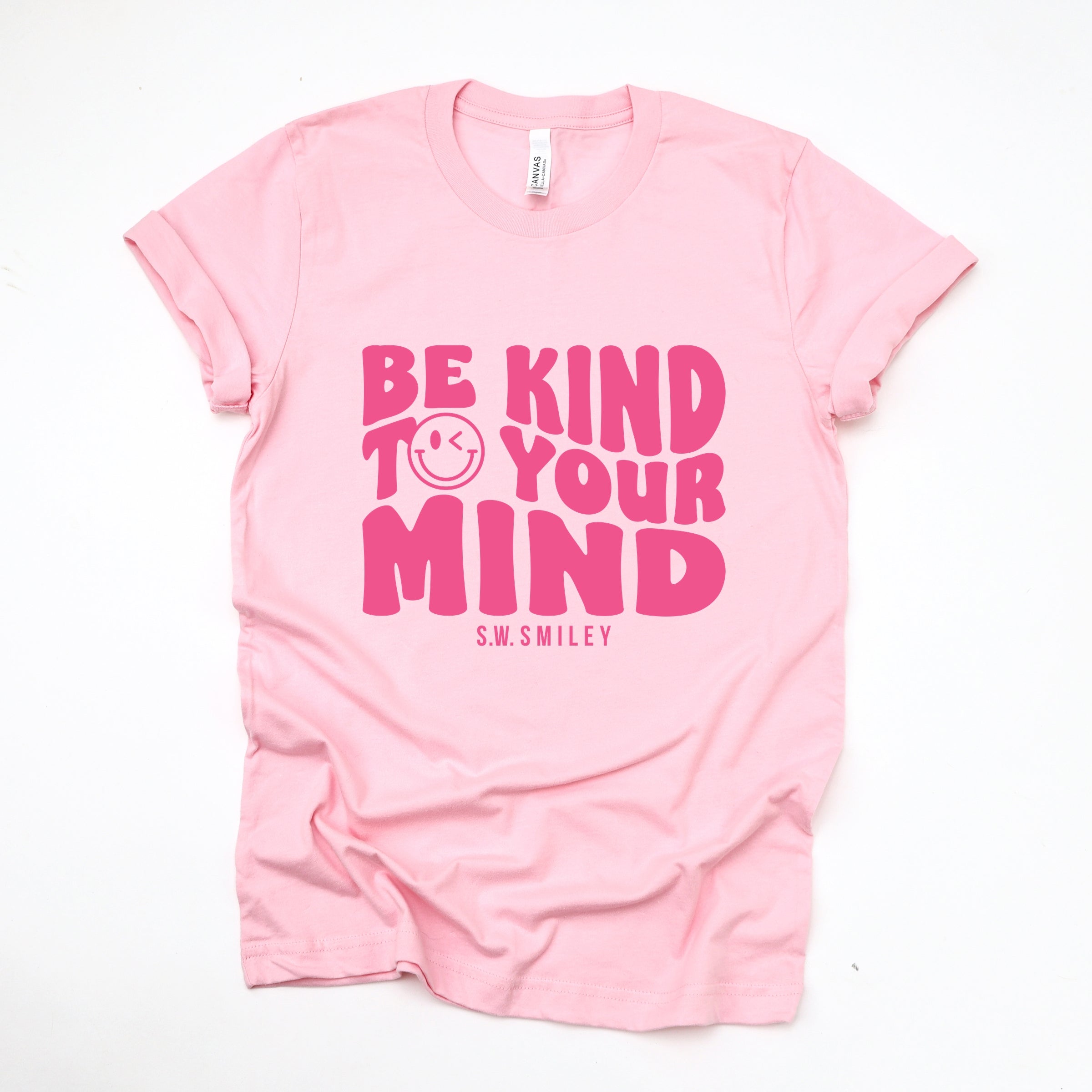 S.W.Smiley Be Kind To Your Mind Outline - Women's Short Sleeve Graphic T-Shirt