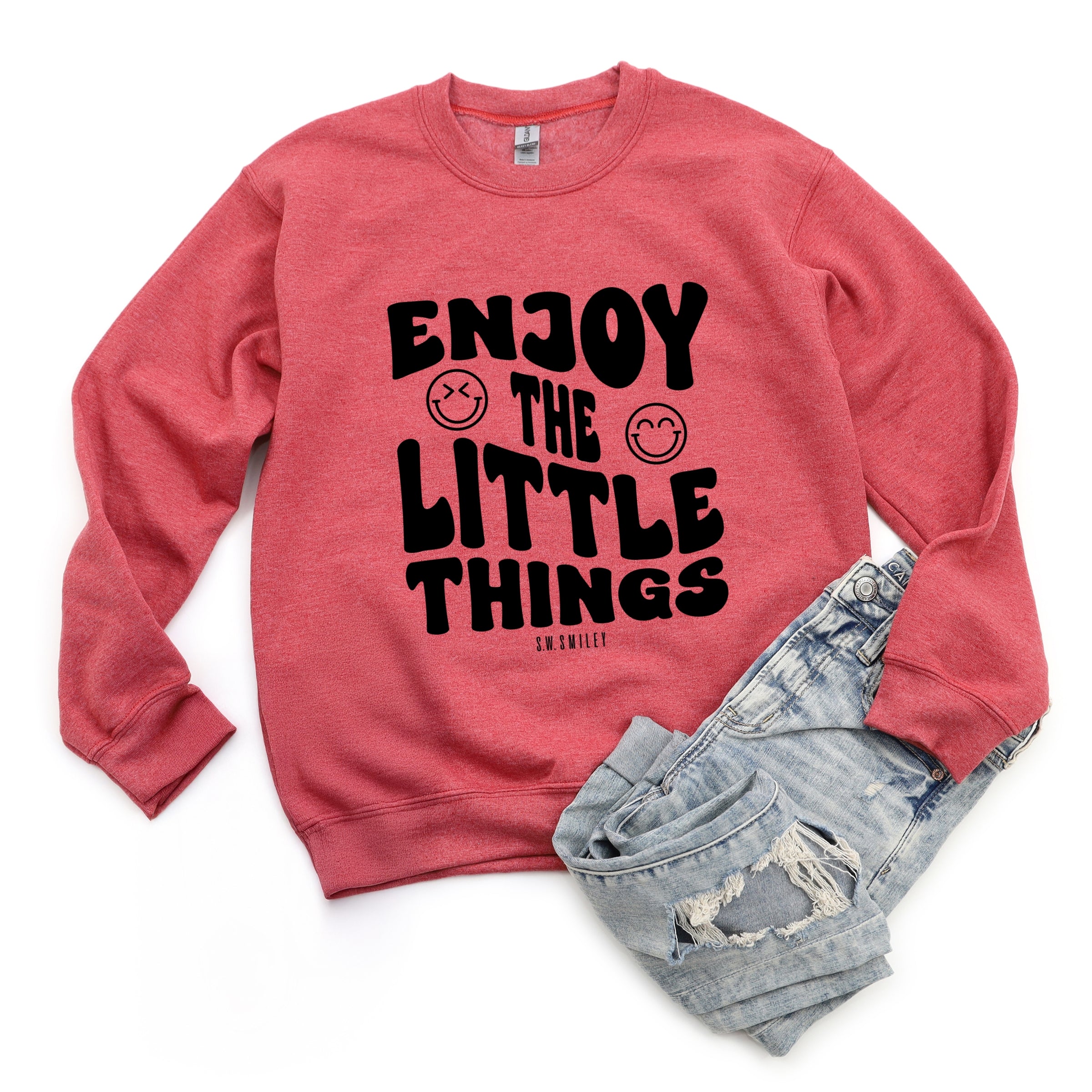 S.W.Smiley Enjoy The Little Things - Women's Graphic Sweatshirt