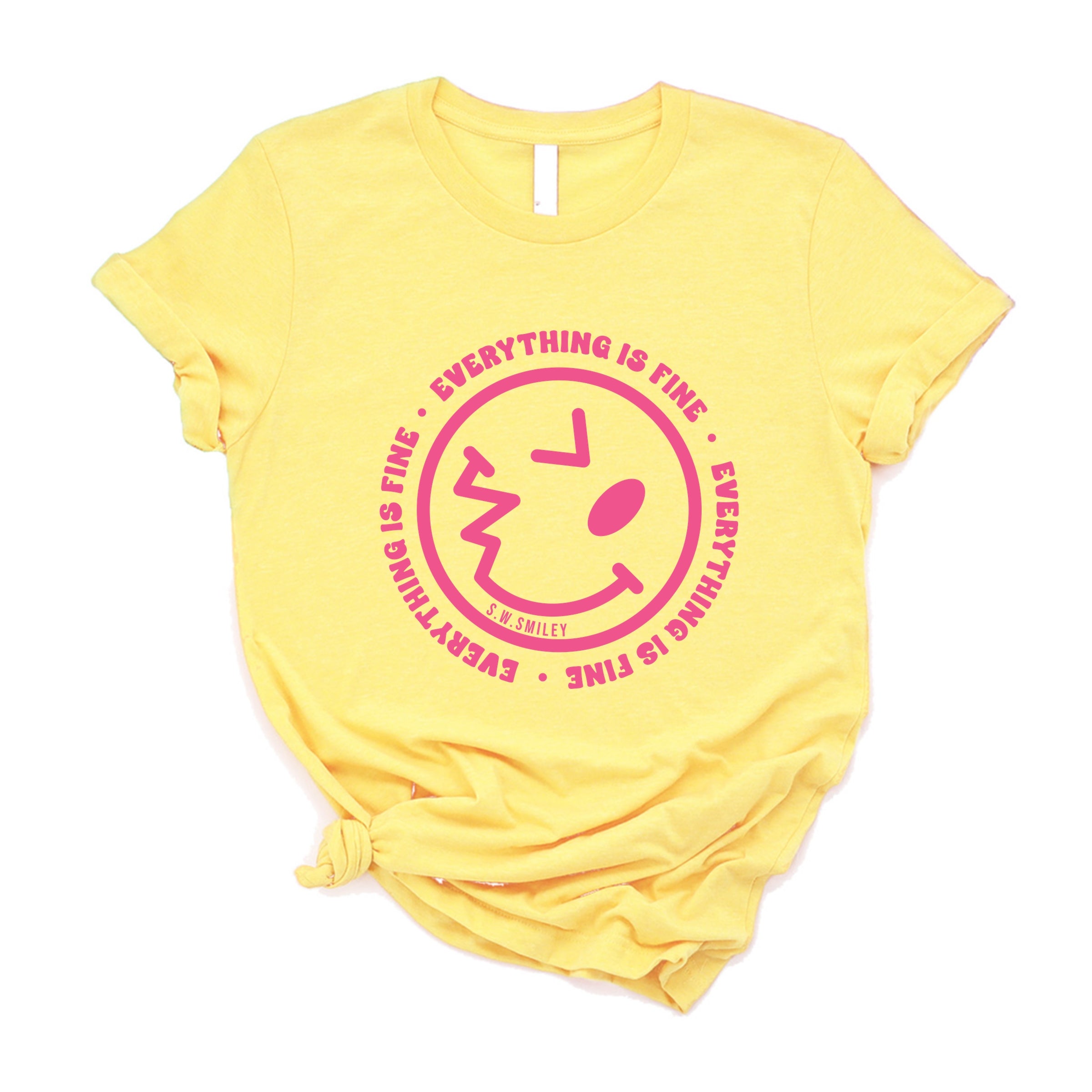S.W.Smiley Everything Is Fine - Women's Short Sleeve Graphic T-Shirt