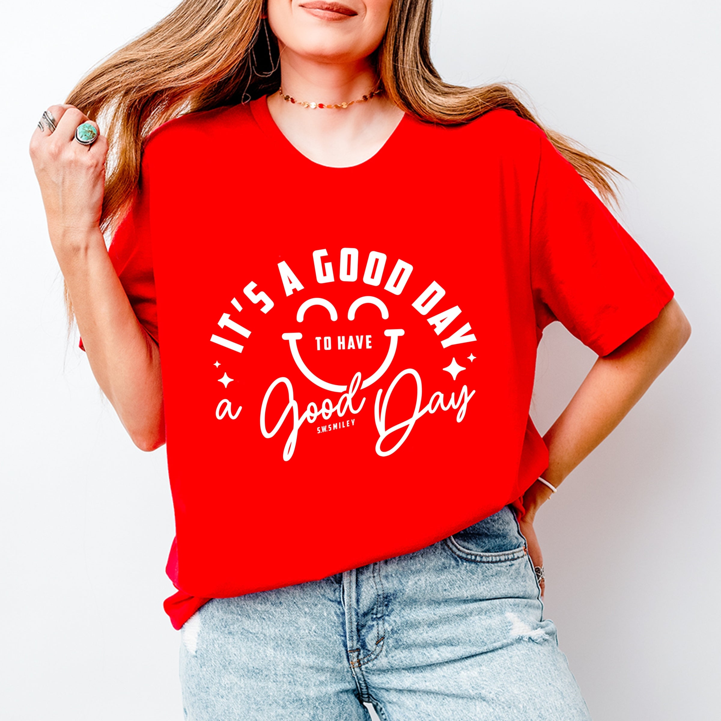 S.W.Smiley It's A Good Day To Have A Good Day - Women's Short Sleeve Graphic T-Shirt