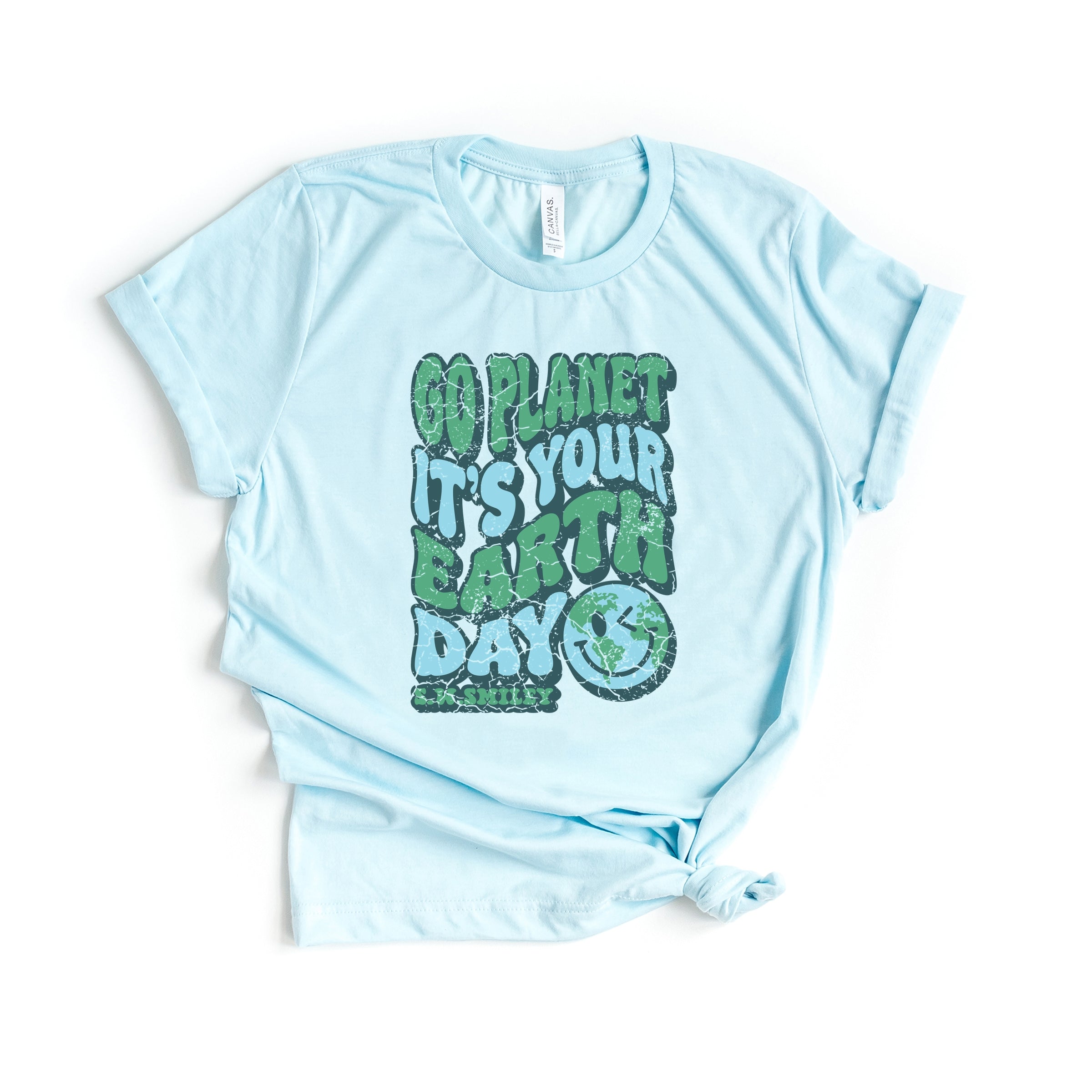S.W.Smiley Go Planet It's Your Earth Day - Women's Short Sleeve Graphic T-Shirt