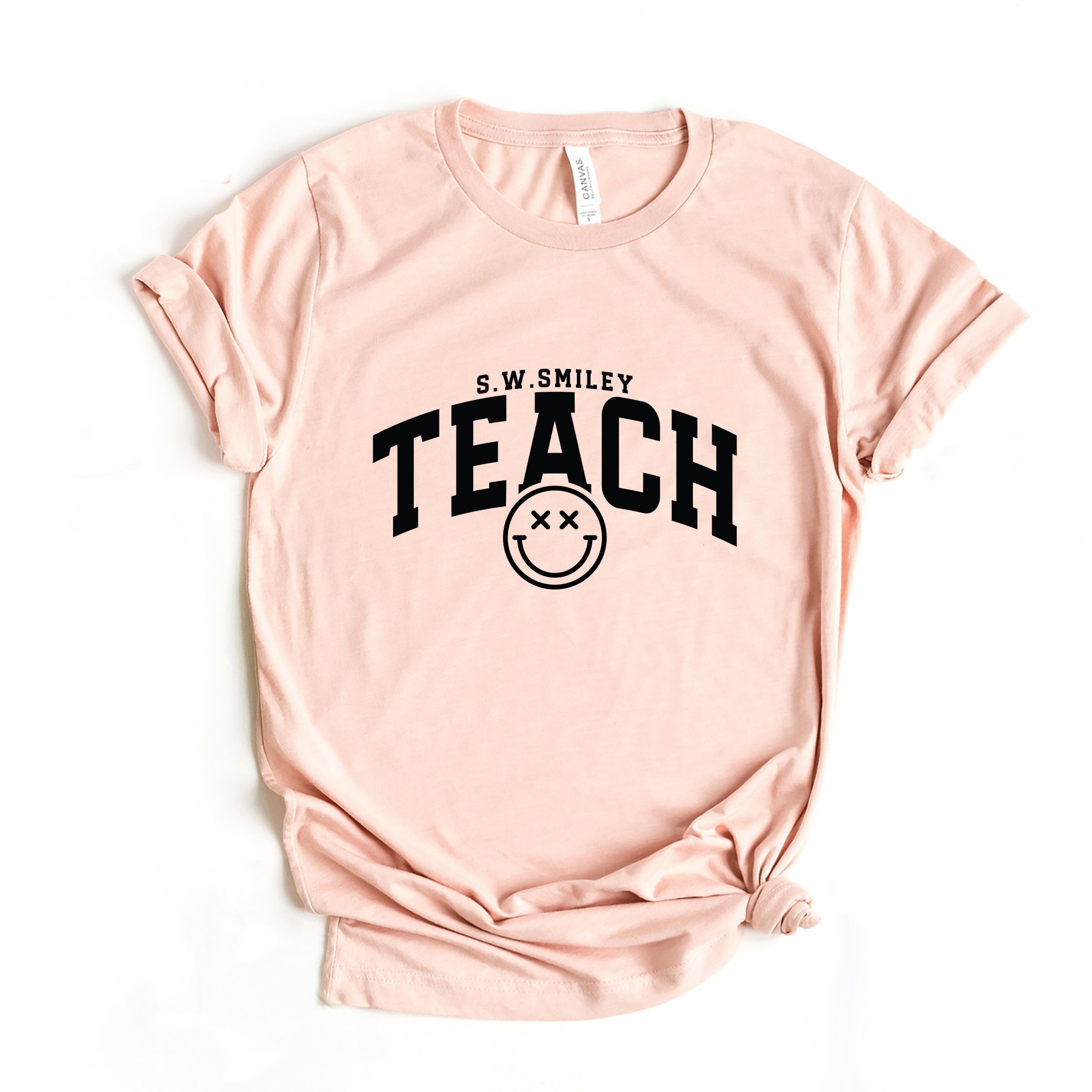 S.W.Smiley Teach Varsity Arched - Women's Short Sleeve Graphic T-Shirt