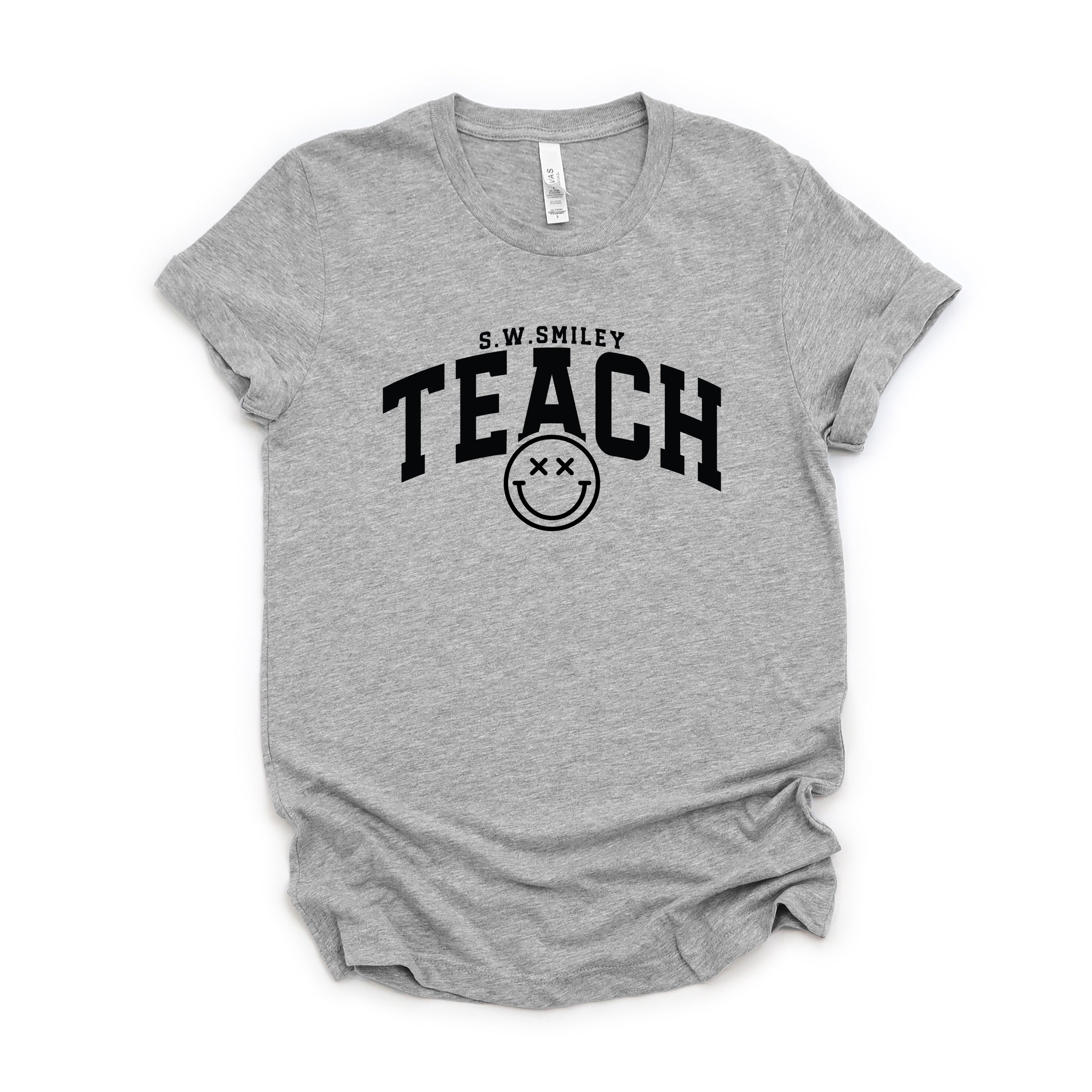 S.W.Smiley Teach Varsity Arched - Women's Short Sleeve Graphic T-Shirt
