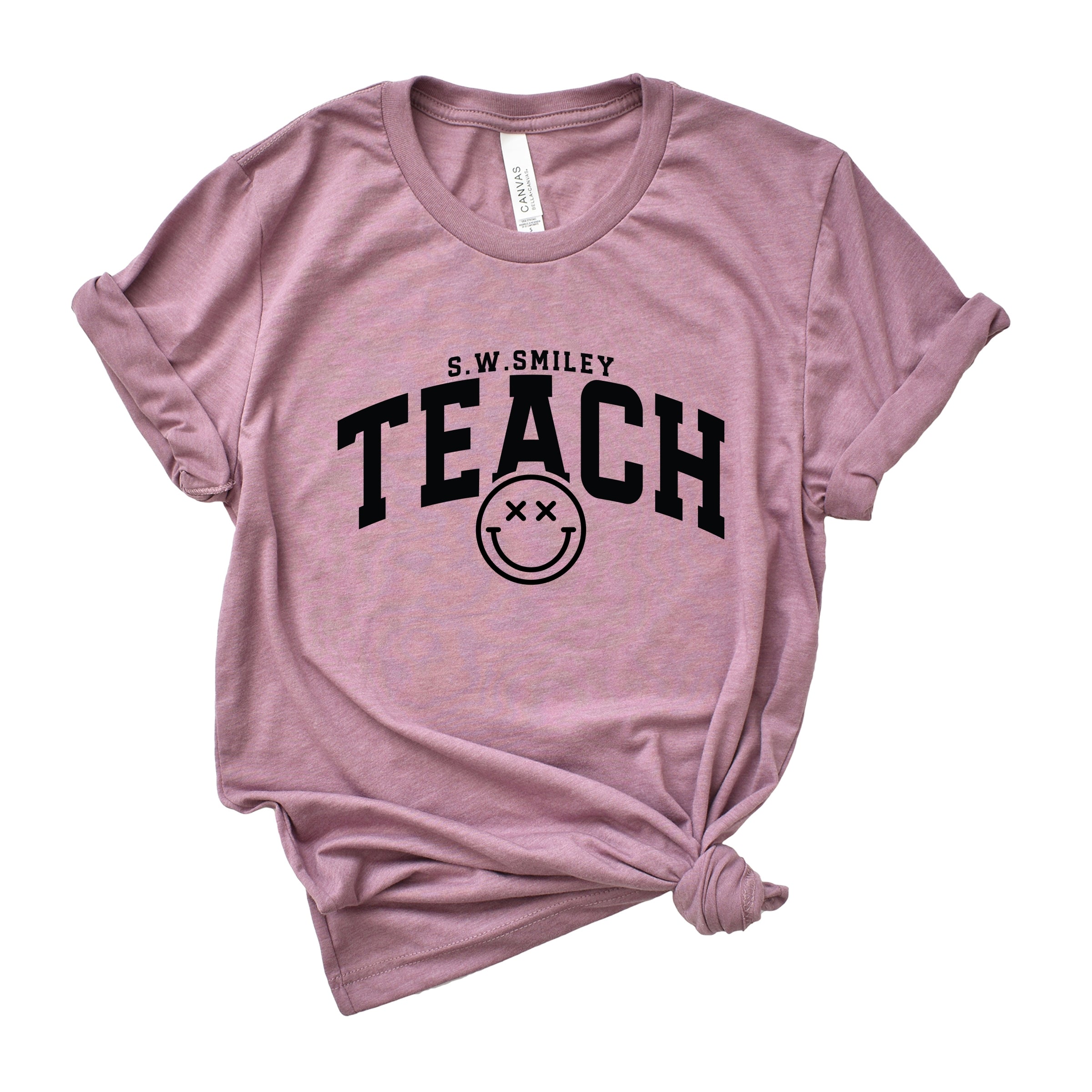 S.W.Smiley Teach Varsity Arched - Women's Short Sleeve Graphic T-Shirt