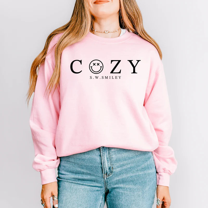 S.W.Smiley Cozy Outline - Women's Graphic Sweatshirt