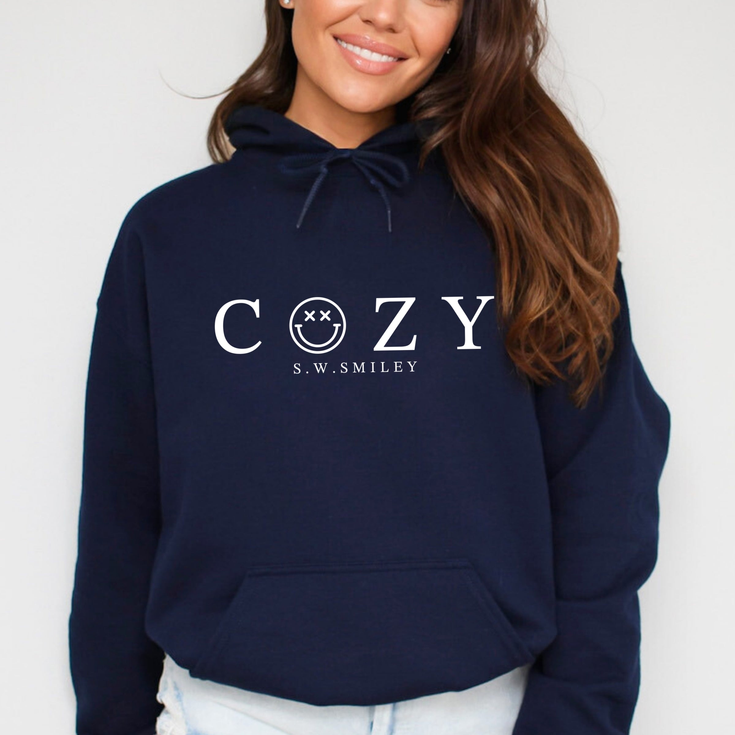 S.W.Smiley Cozy Outline - Women's Graphic Hoodie