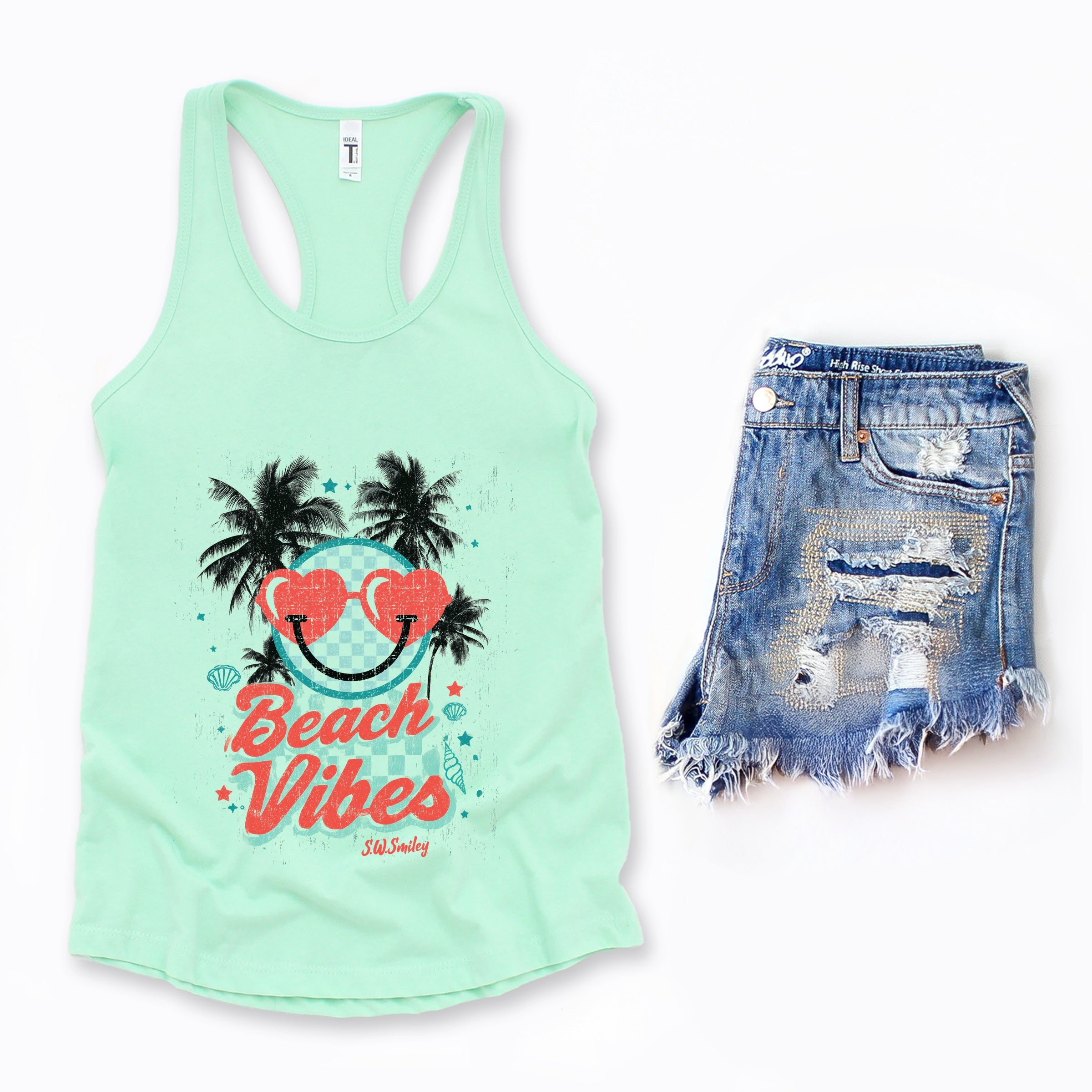 S.W.Smiley Beach Vibes - Women's Racerback Tank